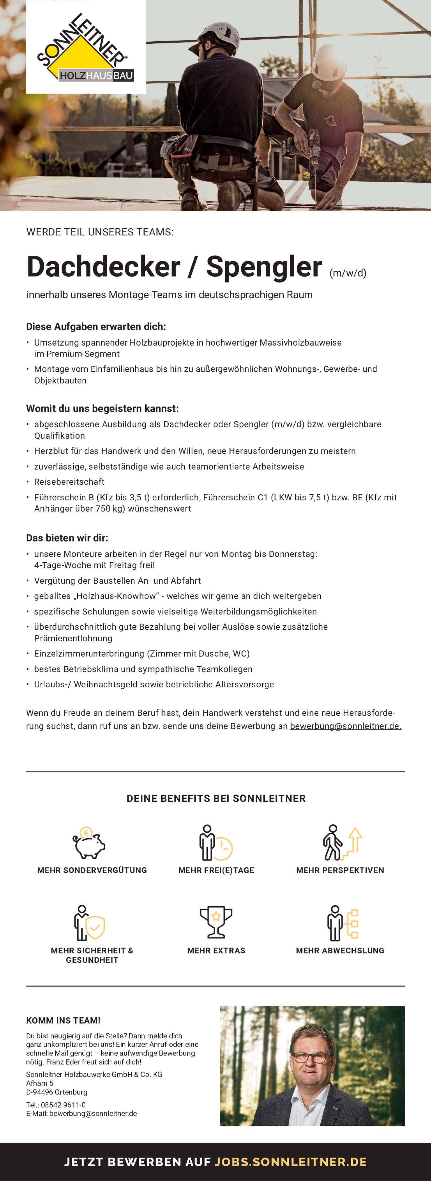 Dachdecker | Spengler (m/w/d) für unsere Holzbaustellen