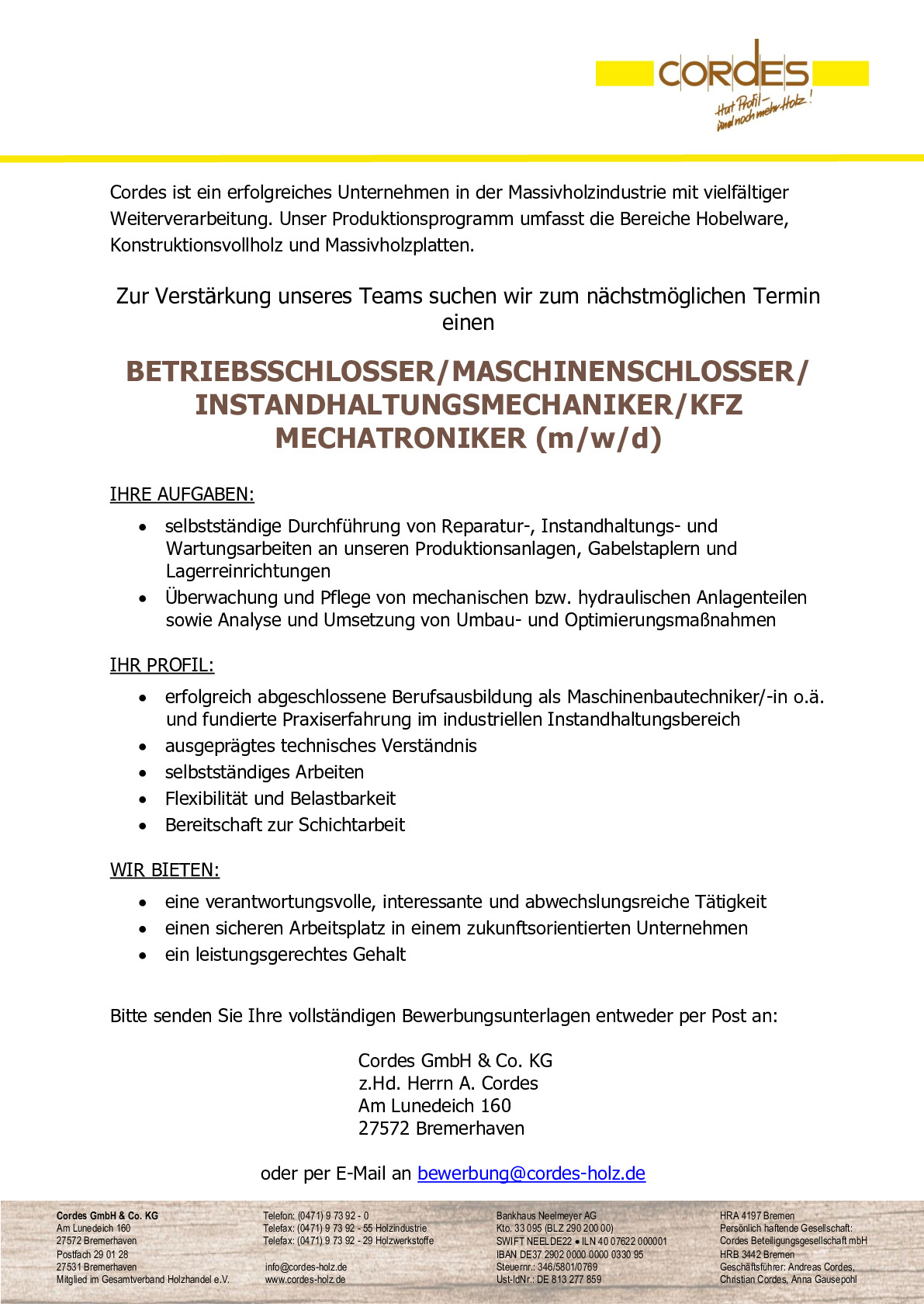 Betriebsschlosser/Gabelstaplermonteuer/Landmaschinenmechaniker (m/w/d)