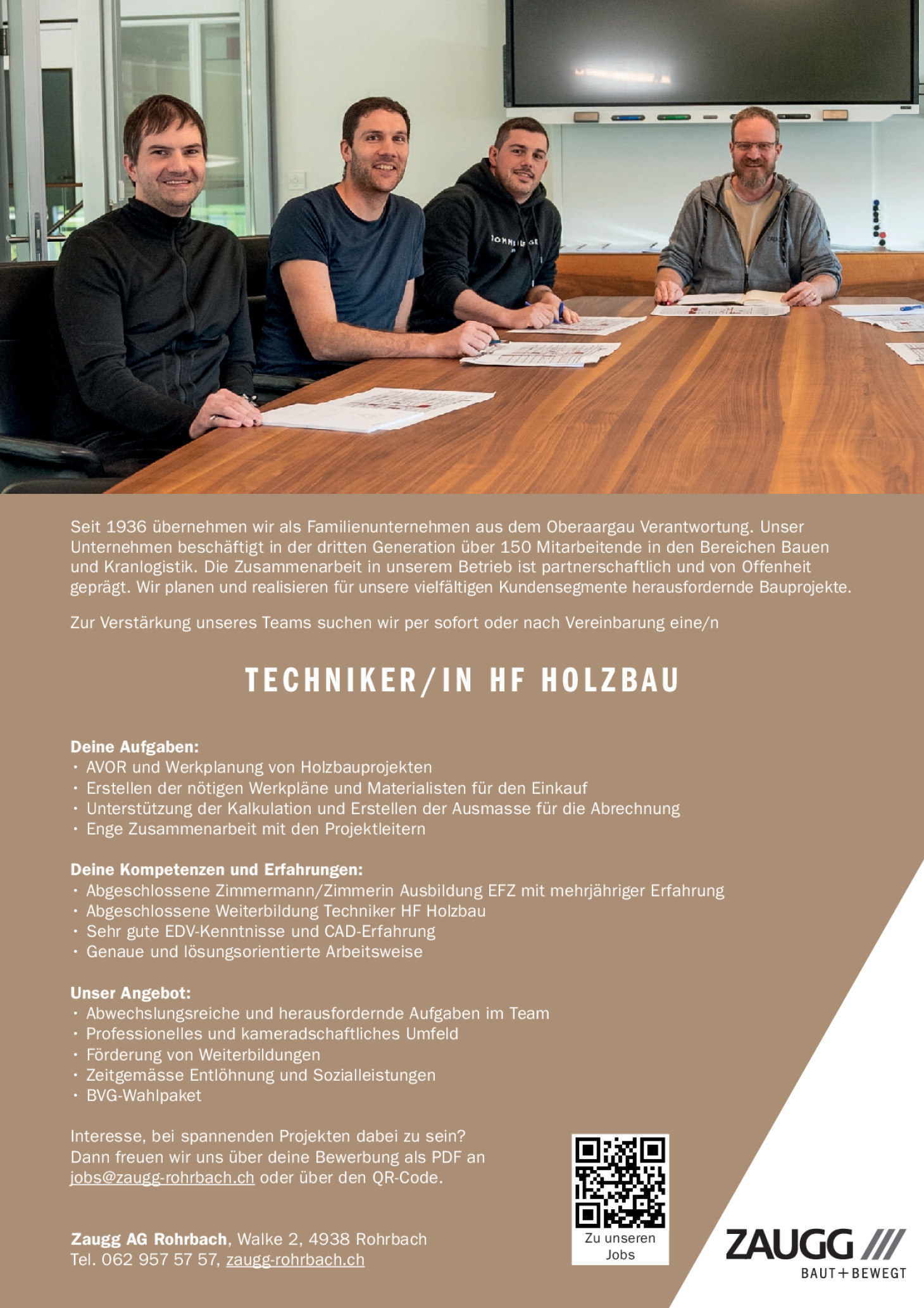 TECHNIKER/-IN HF HOLZBAU