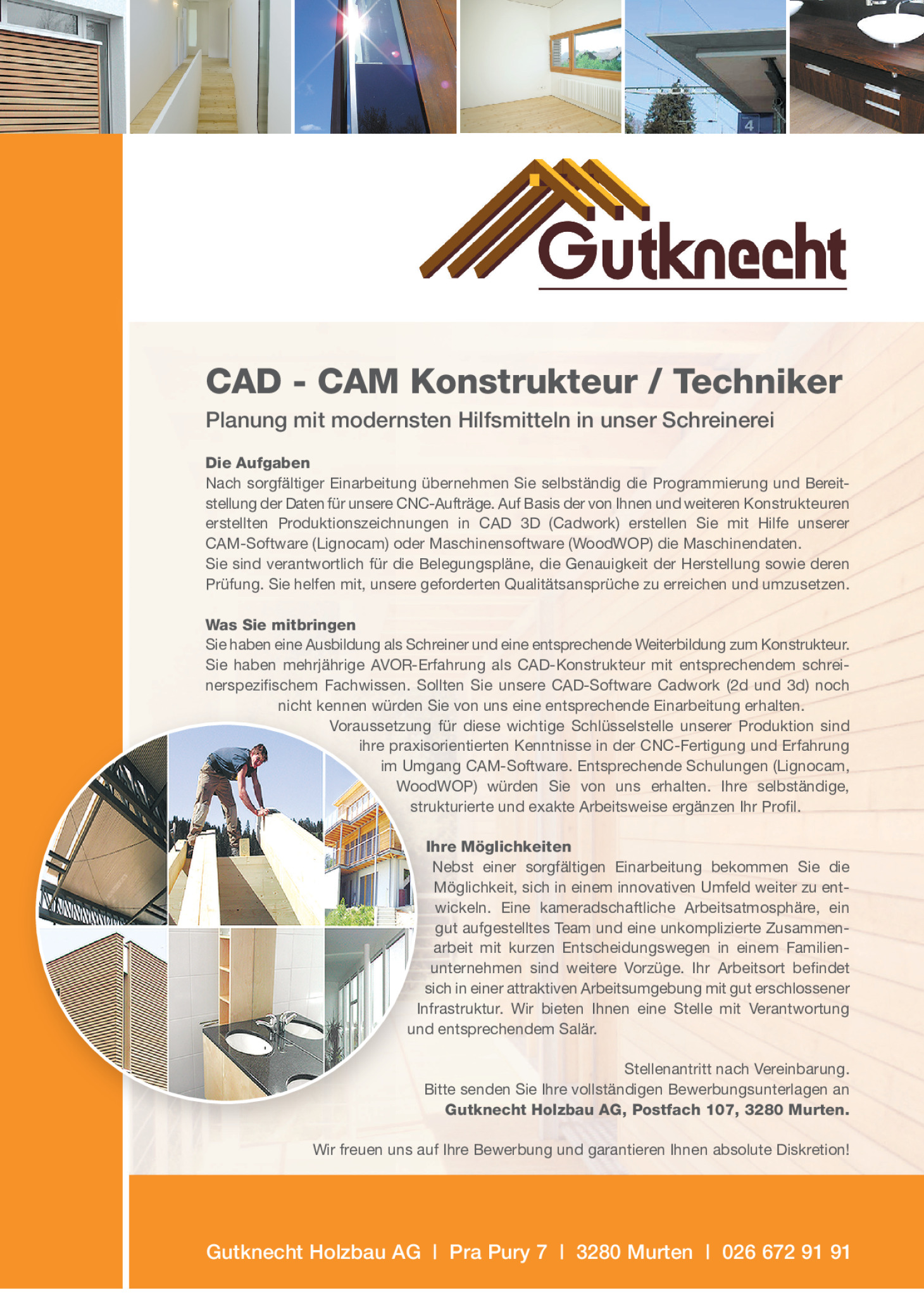 Projektleiter  / Techniker Schreinerei (CNC)