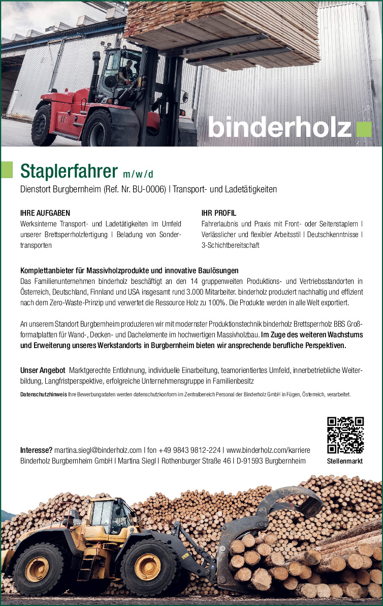 Staplerfahrer m/w/d (Burgbernheim)