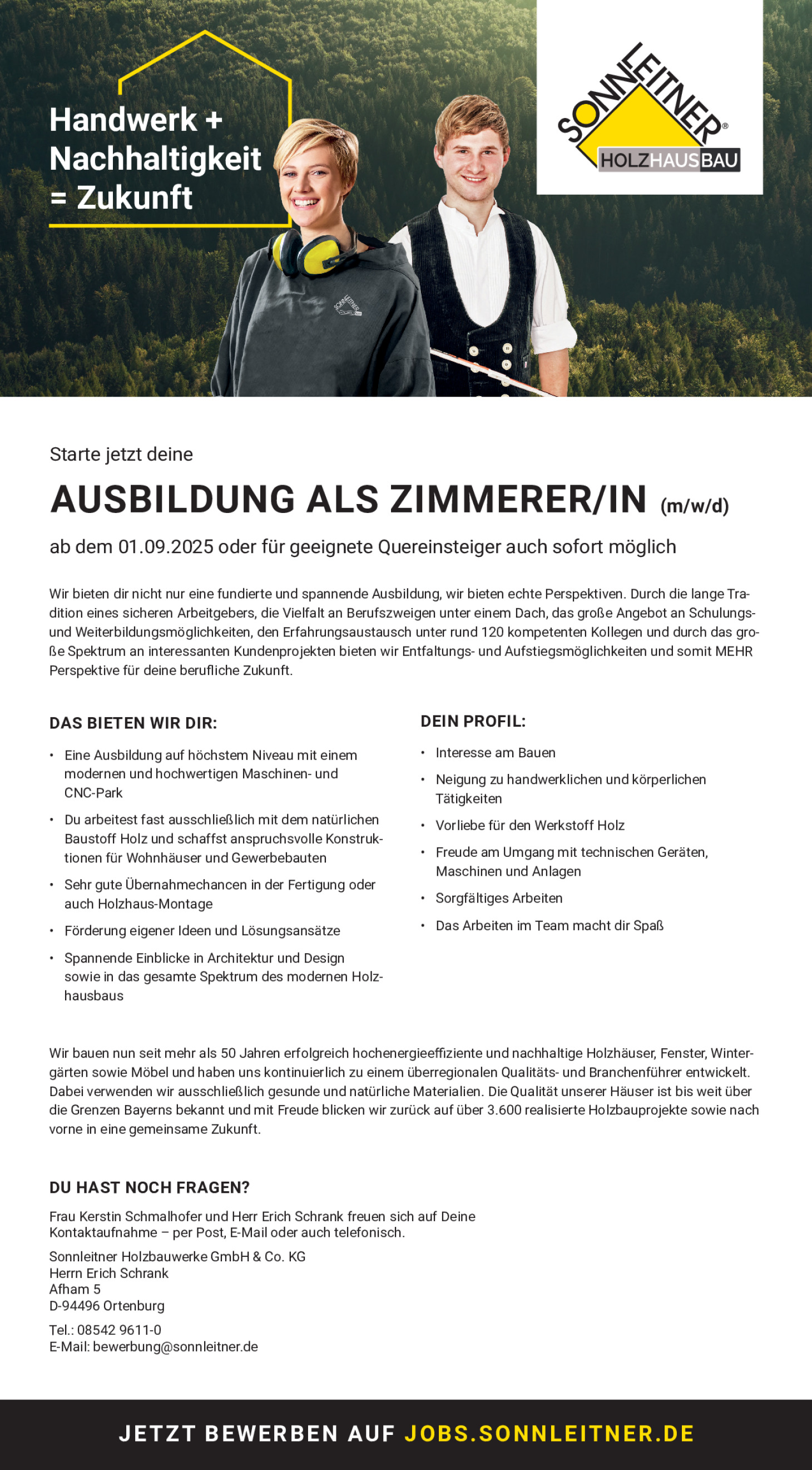 Ausbildung zum Zimmerer (m/w/d)