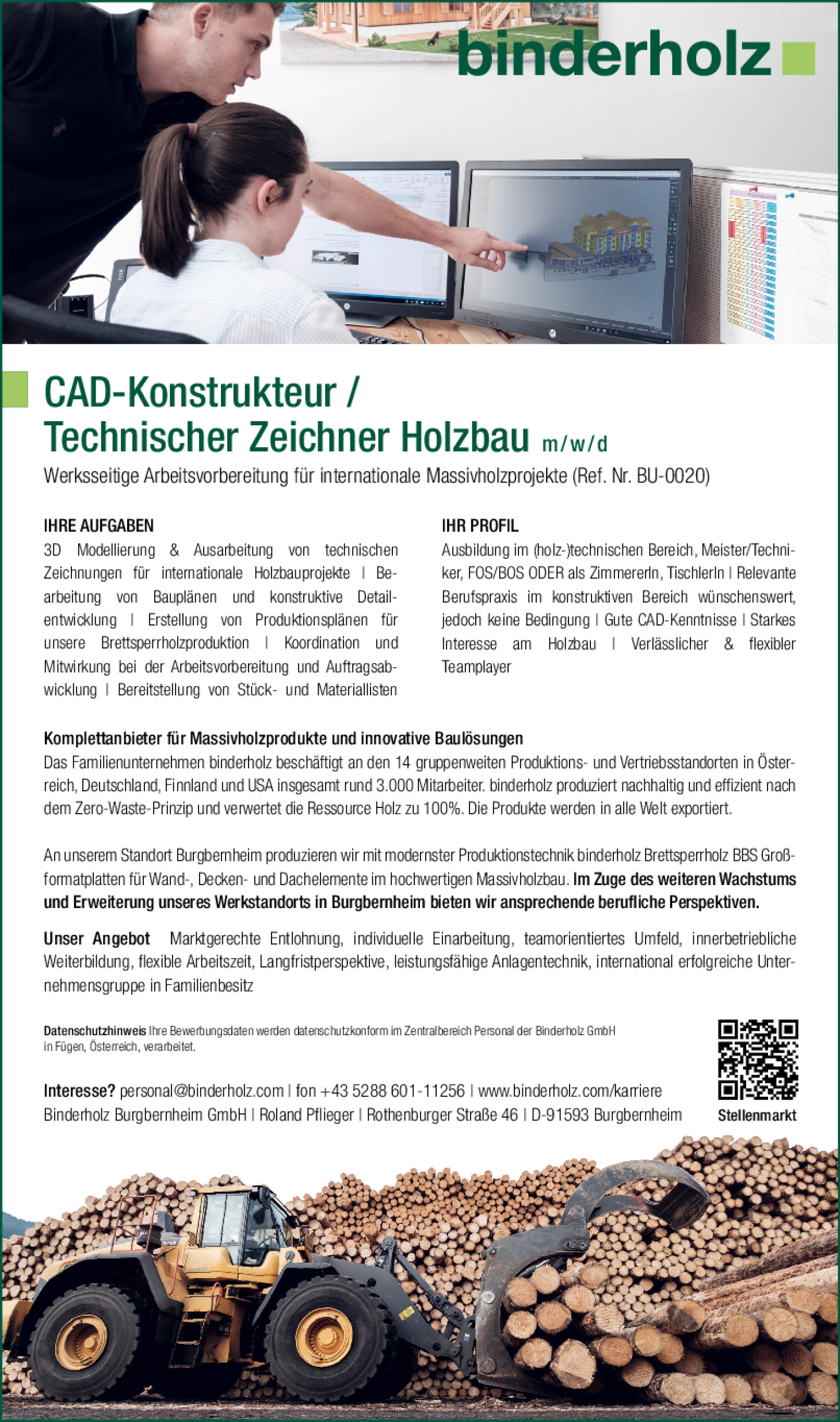 CAD-Konstrukteur /  Technischer Zeichner Holzbau m/w/d (Burgbernheim)