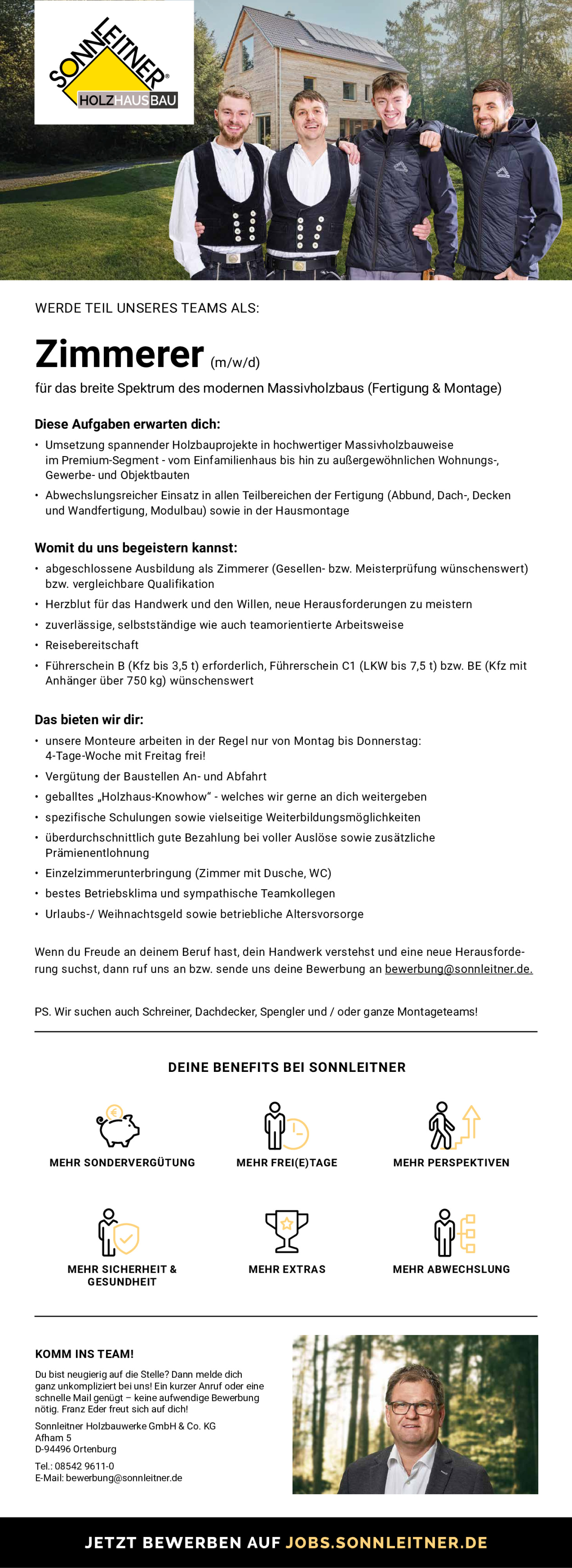 Zimmerer (m/w/d) für den Bau von Premiumhäusern