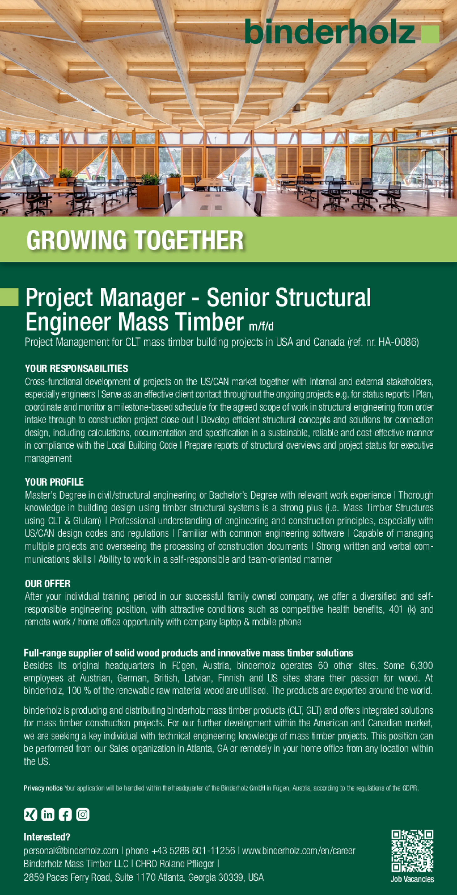 Mass Timber Sales Representative m/f/d - USA