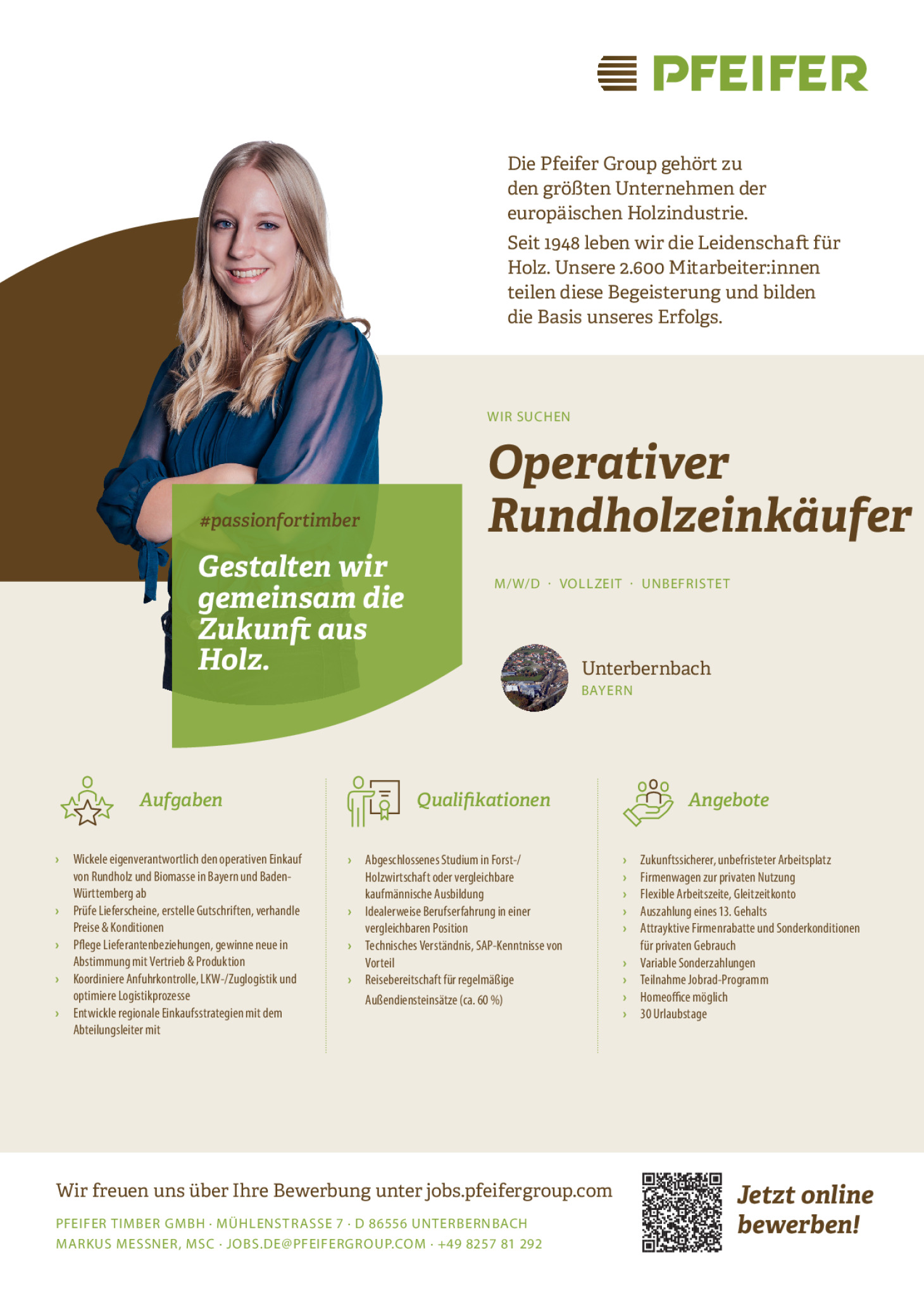 Operativer Rundholzeinkäufer (m/w/d) unbefristet