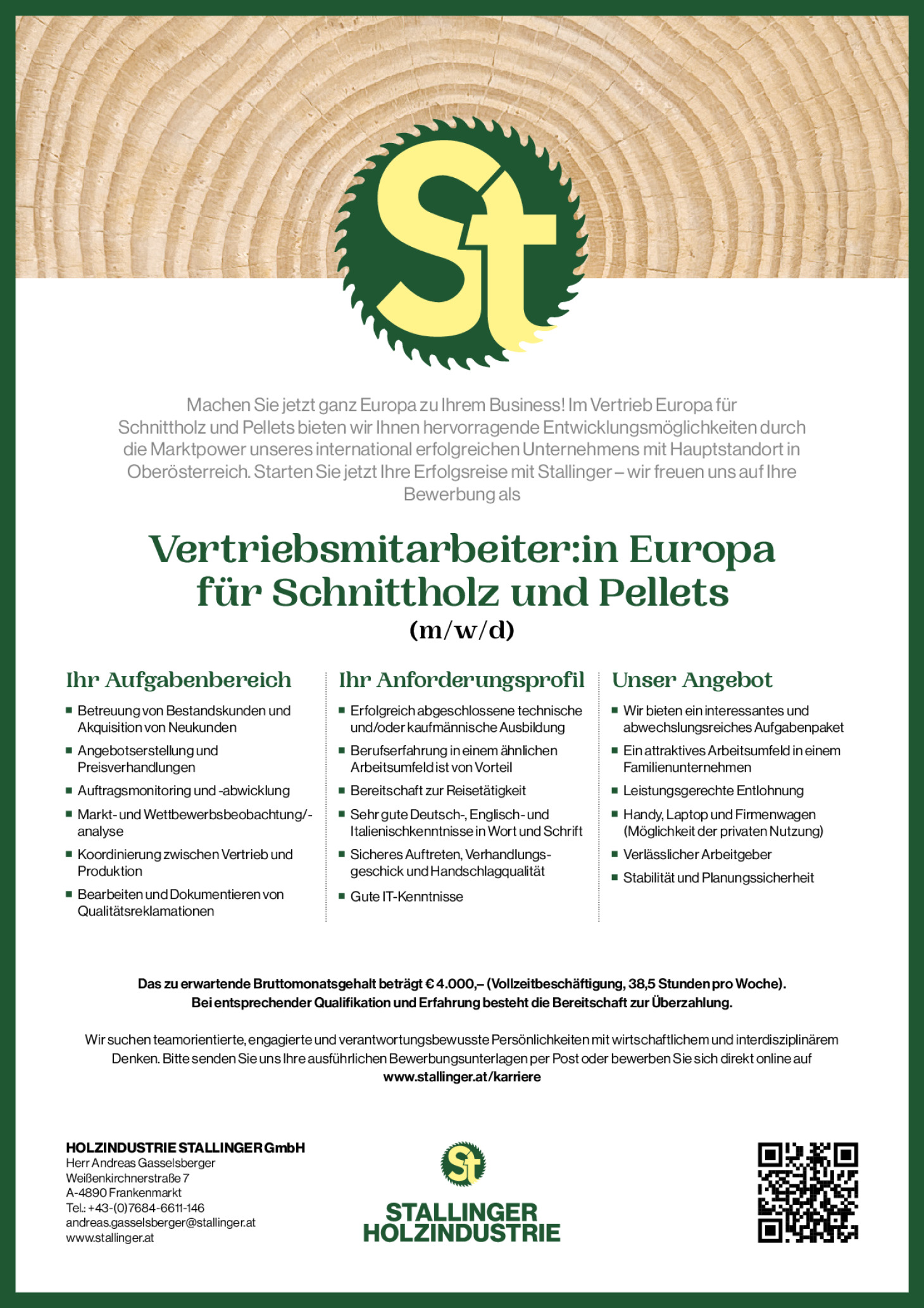 Vertriebsmitarbeiter:in Europa