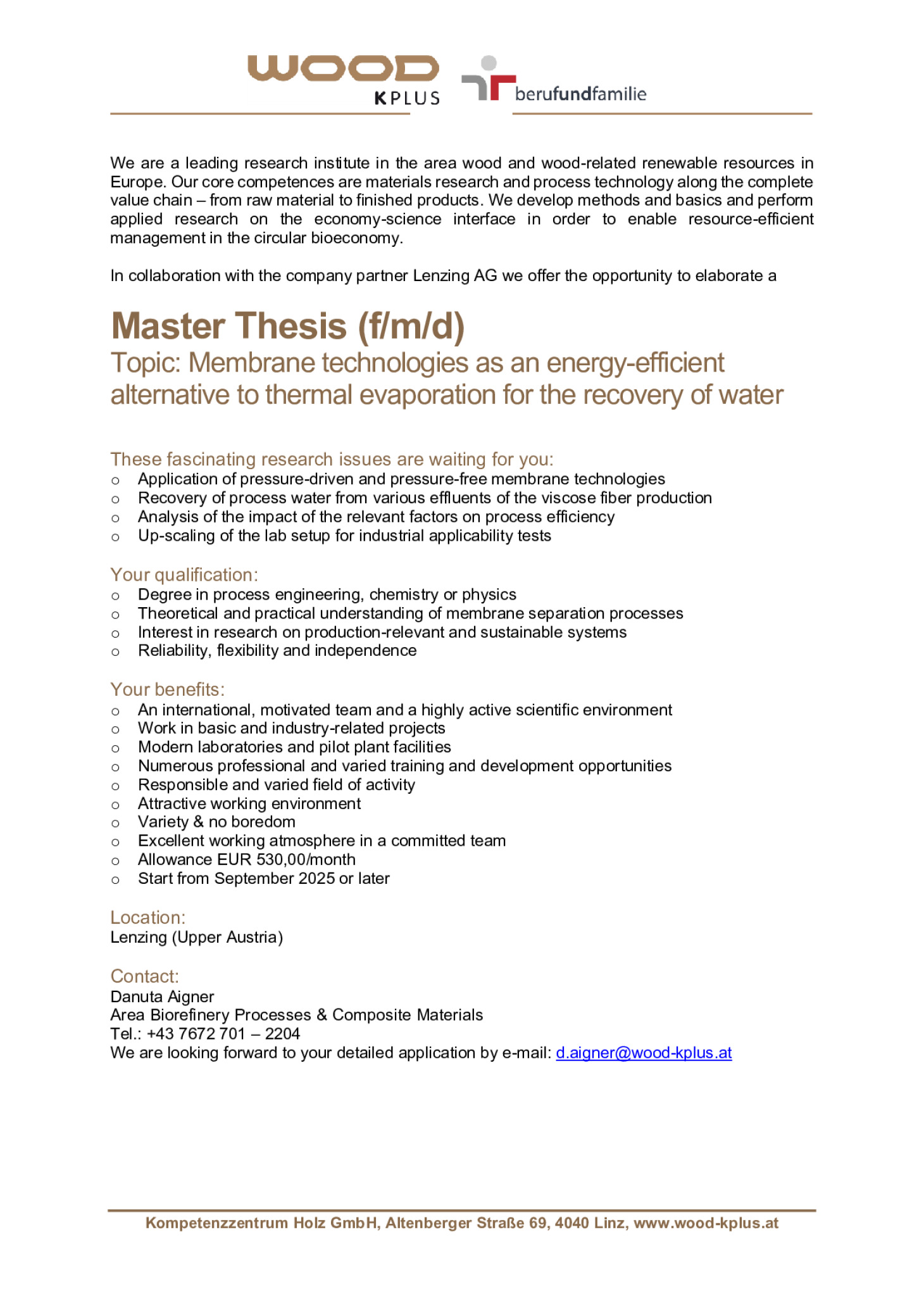 Master Thesis (f/m/d)