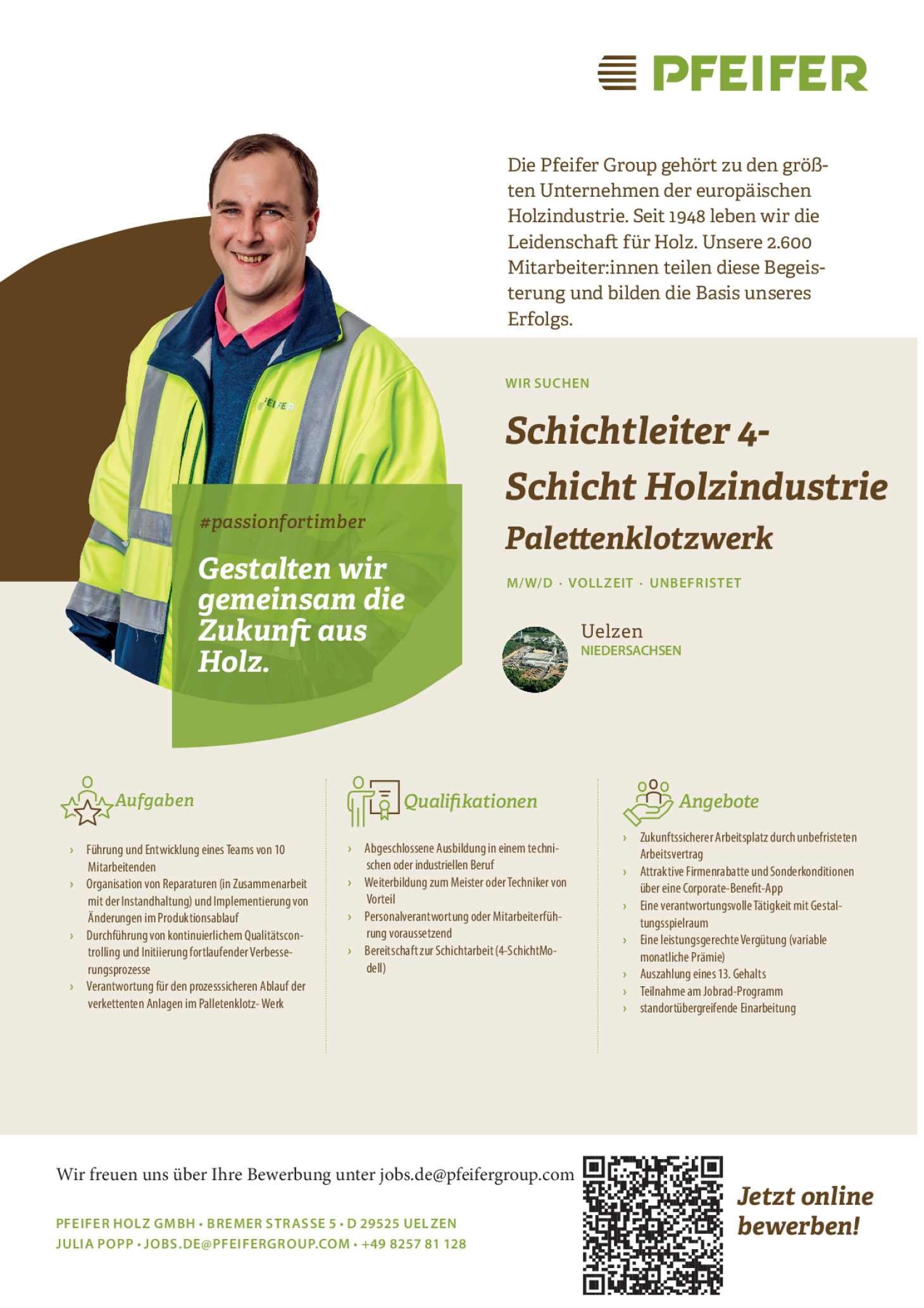 Schichtleiter Holzindustrie - 4-Schicht (m/w/d) unbefristet