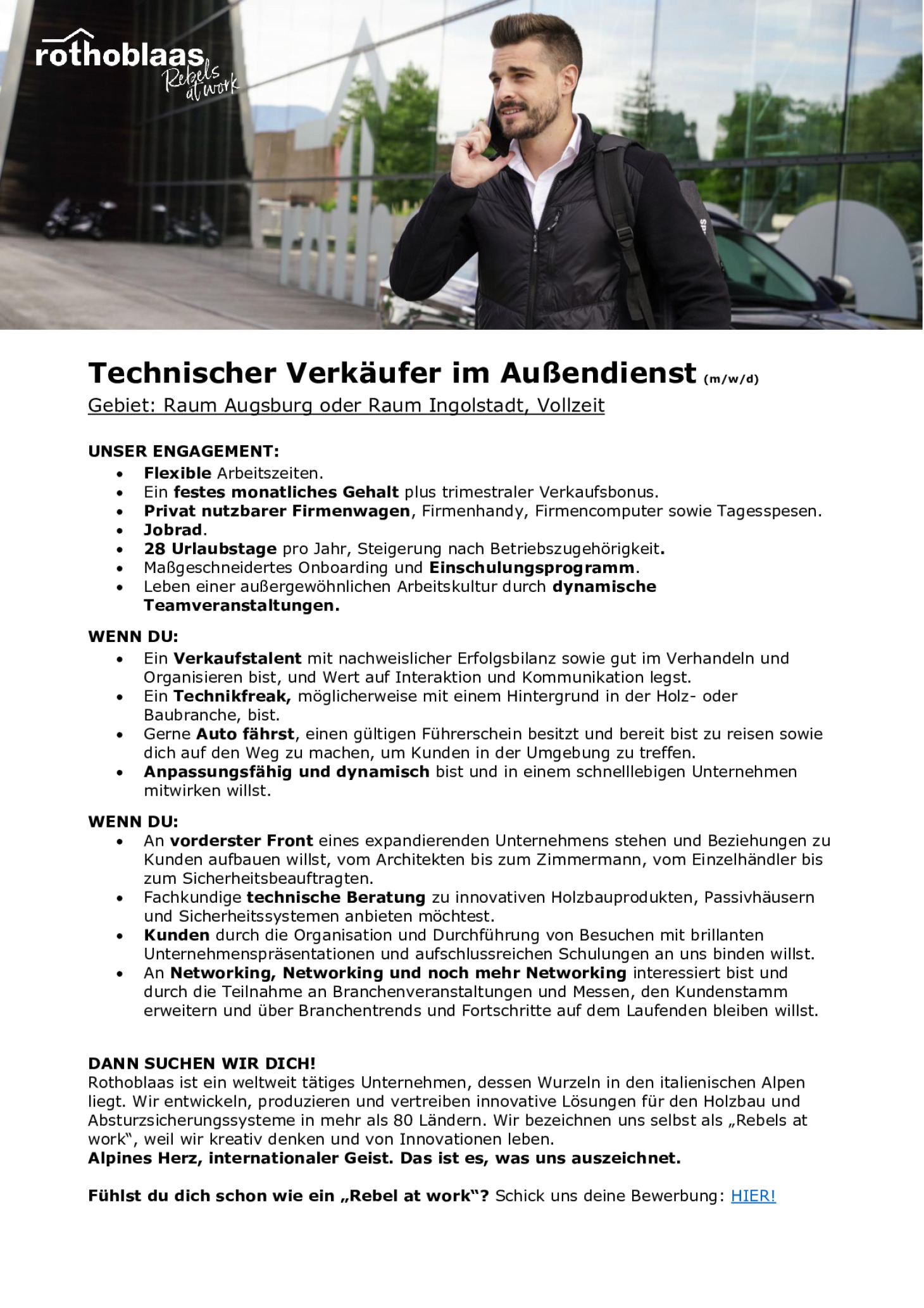 Technischer Verkäufer im Außendienst (m/w/d) - Ingolstadt oder Regensburg