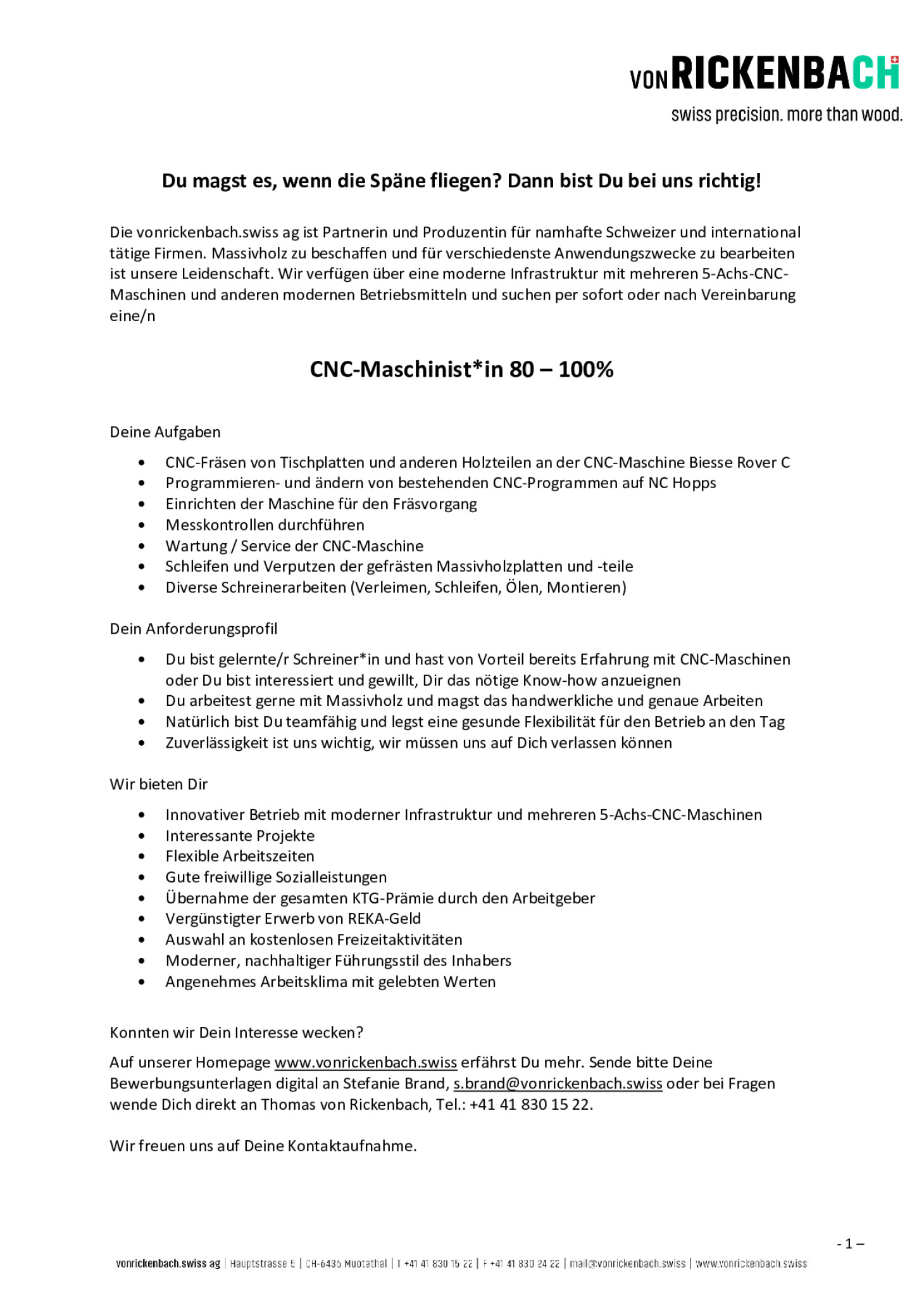 CNC-Maschinist*in 80-100%