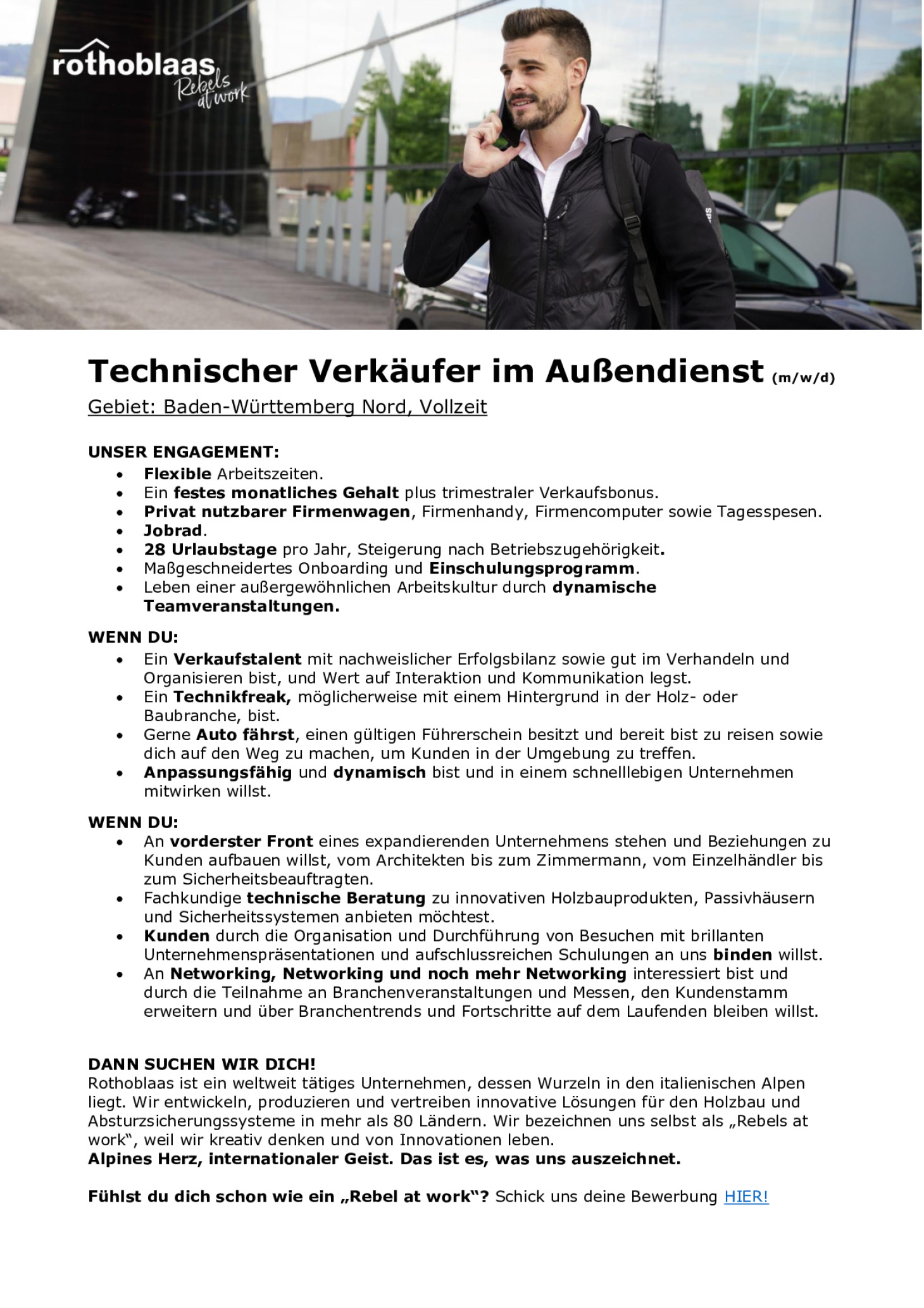 Technischer Verkäufer im Außendienst (m/w/d) - Baden-Württemberg Nord