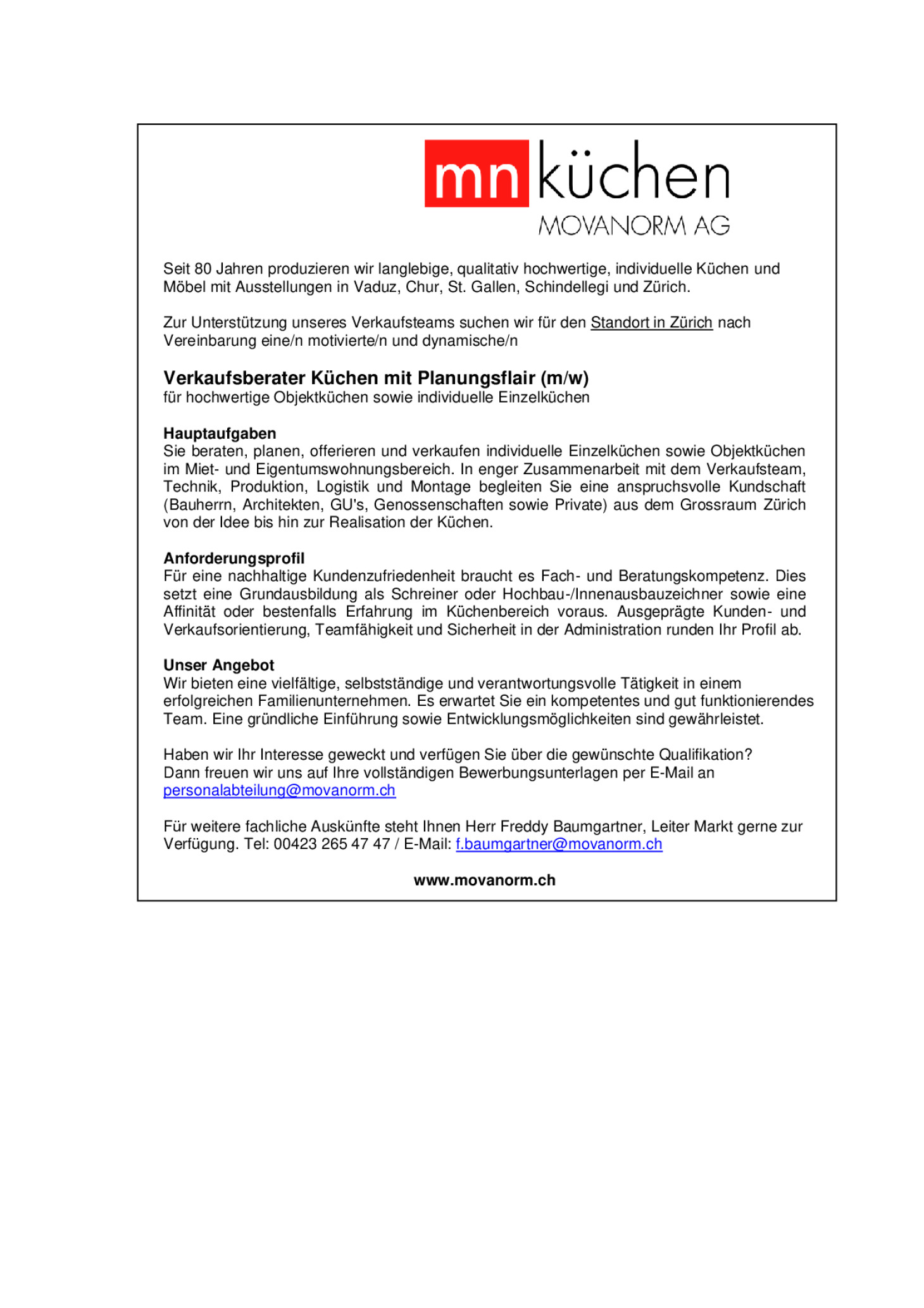 Verkaufsberater Küchen mit Planungsflair (m/w)