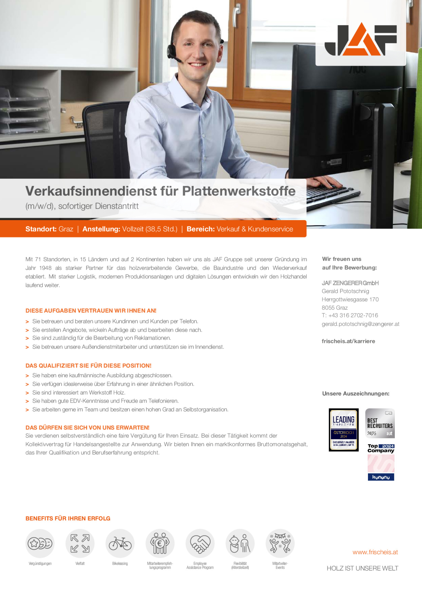 Verkaufsinnendienst Plattenwerkstoffe (m/w/d)