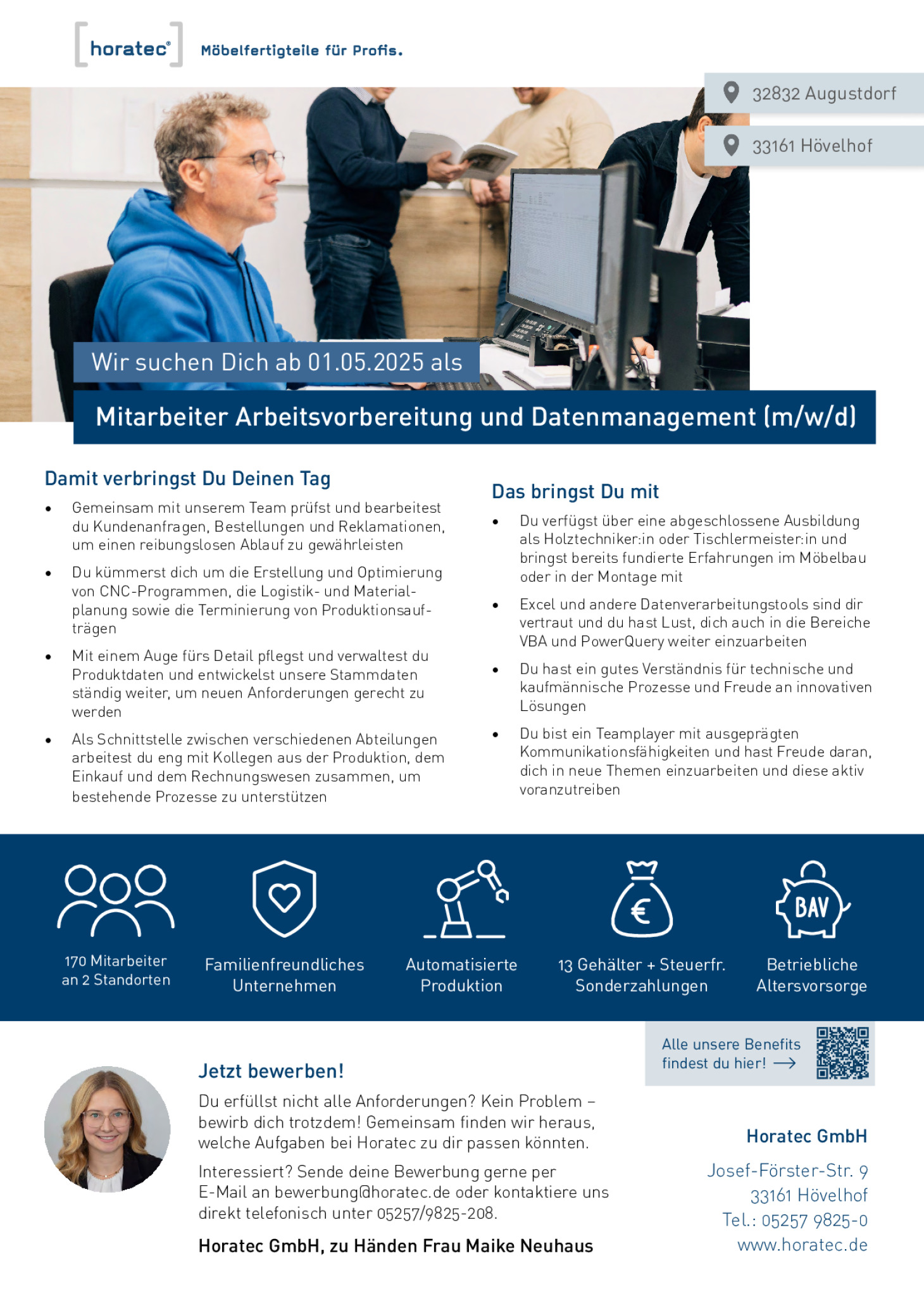 Mitarbeiter Arbeitsvorbereitung und Datenmanagement (m/w/d)