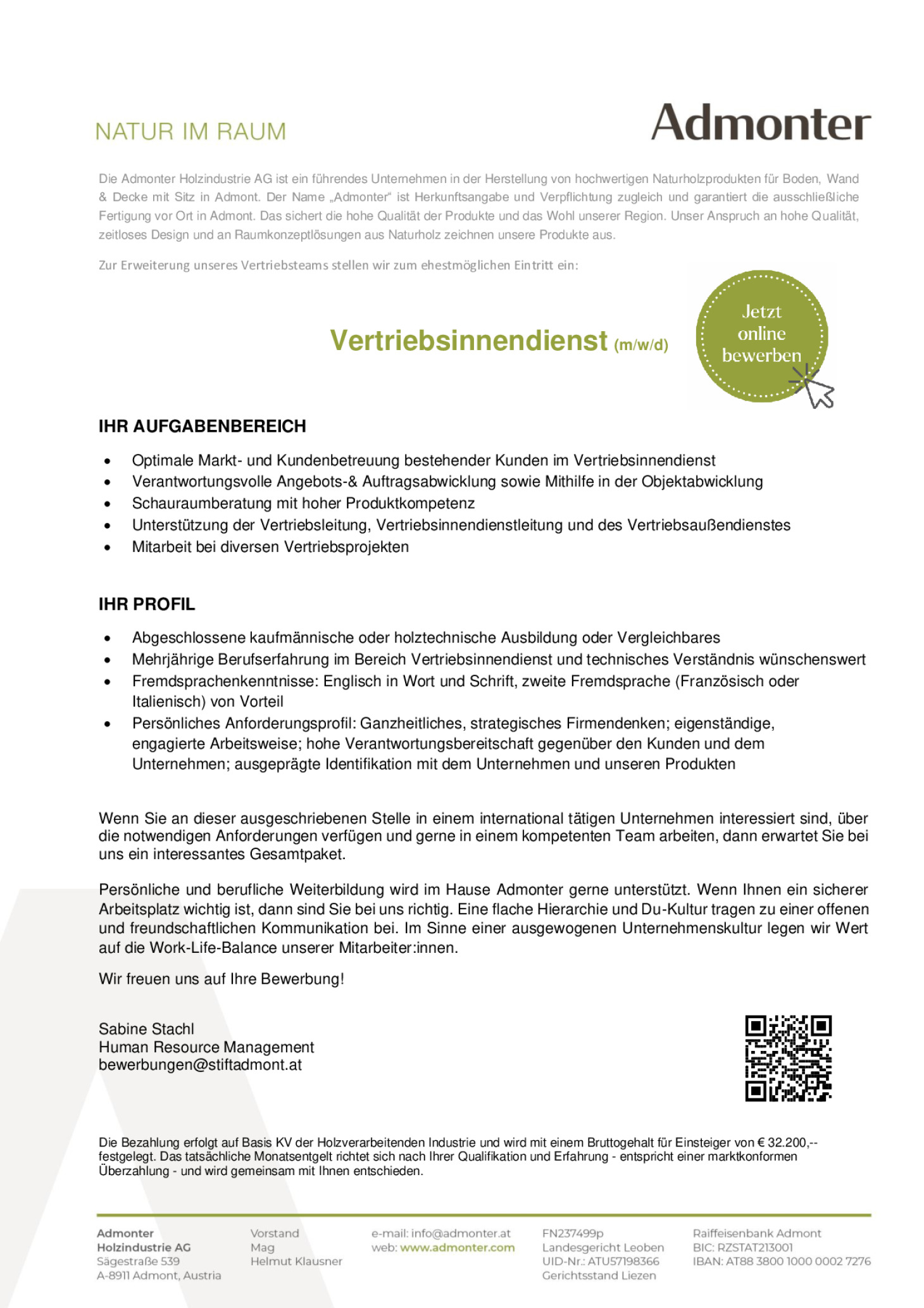 Vertriebsinnendienst (m/w/d)