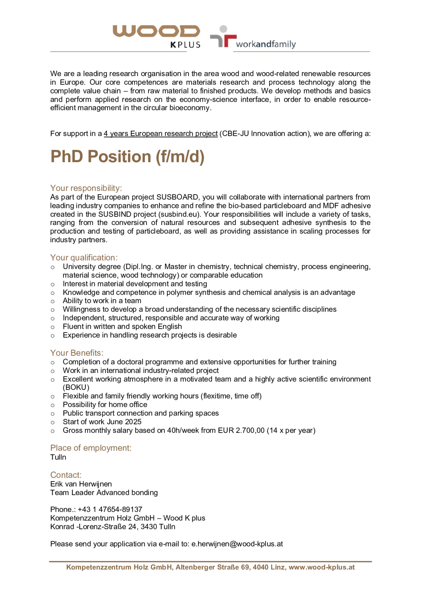 PhD Position (f/m/d)