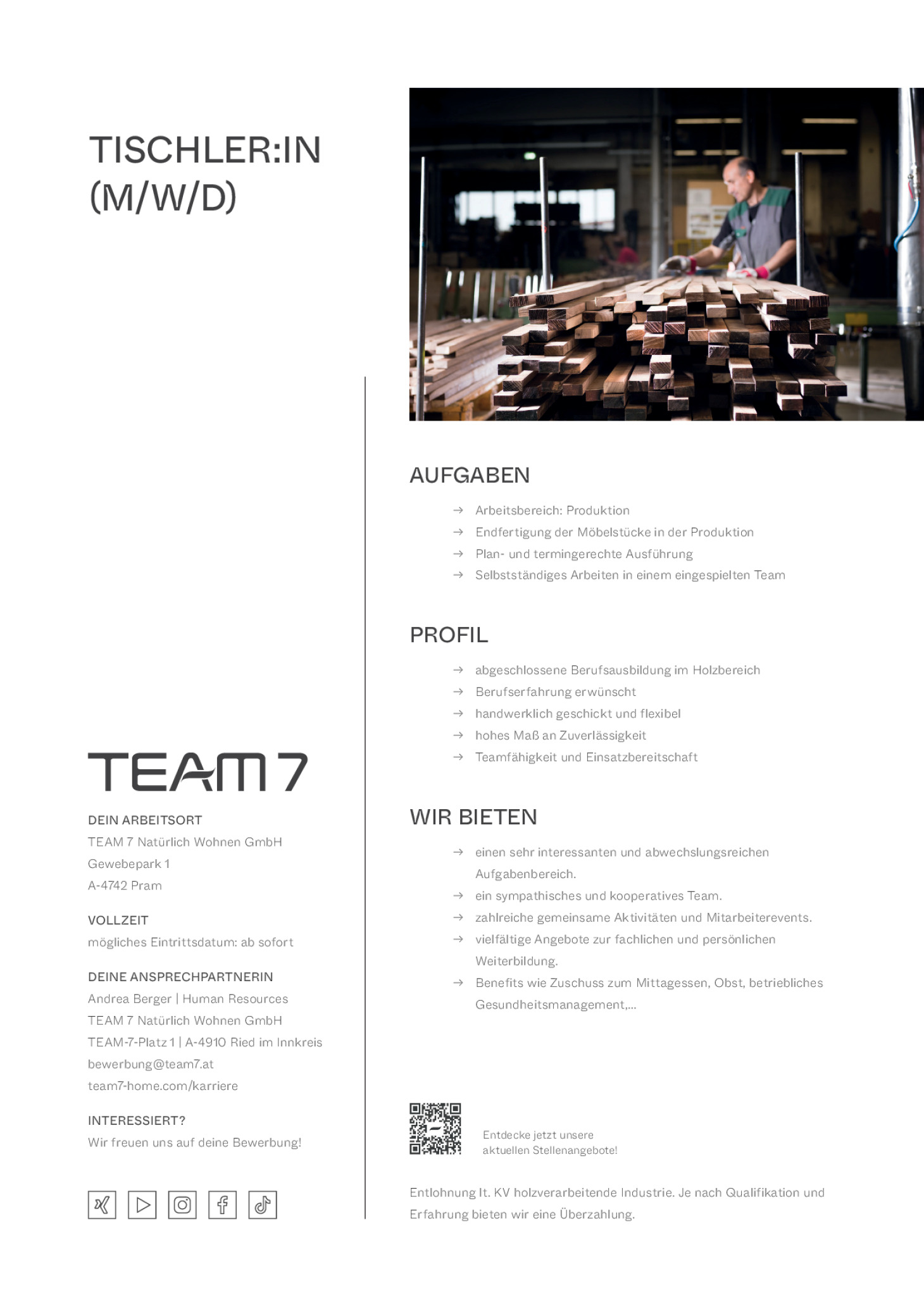 Tischler:in (m/w/d)