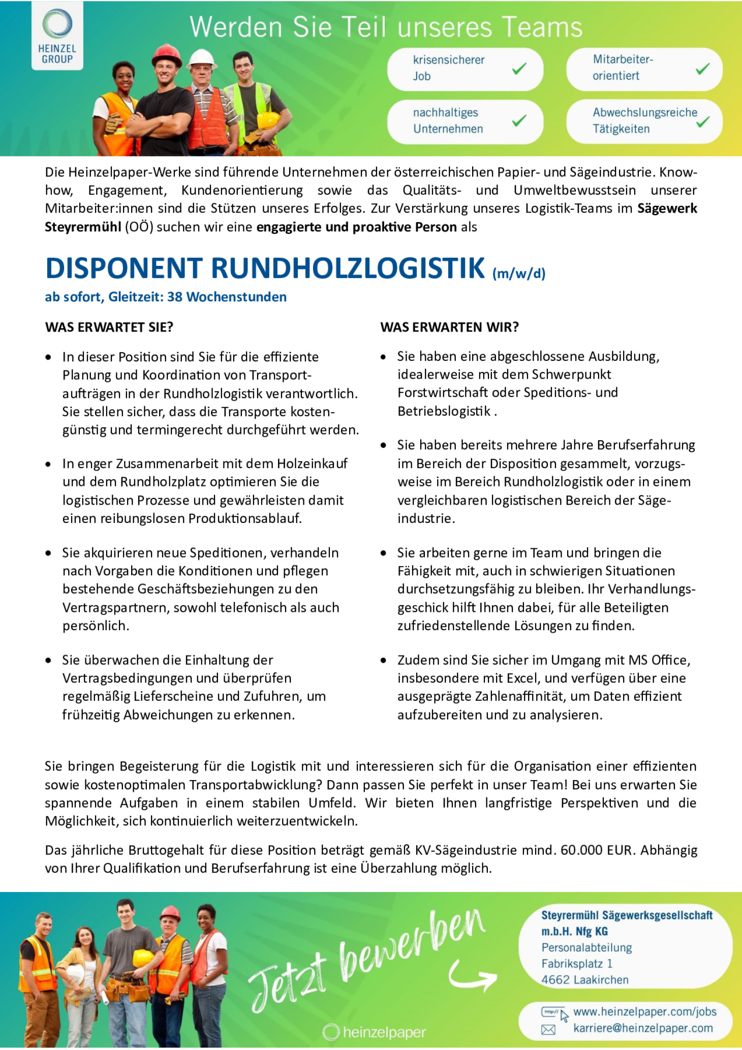 Disponent Rundholzlogistik (m/w/d)