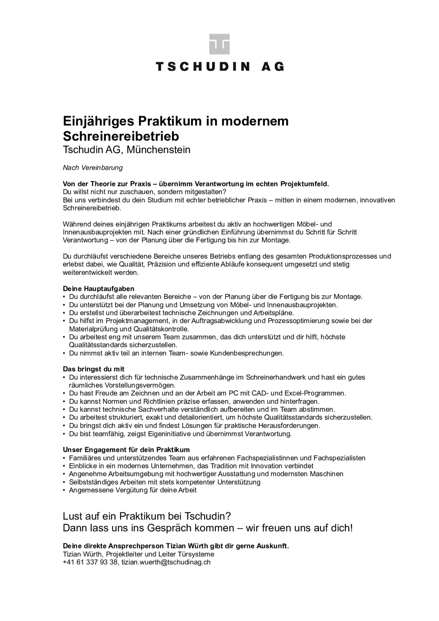 Praktikant Techniker HF