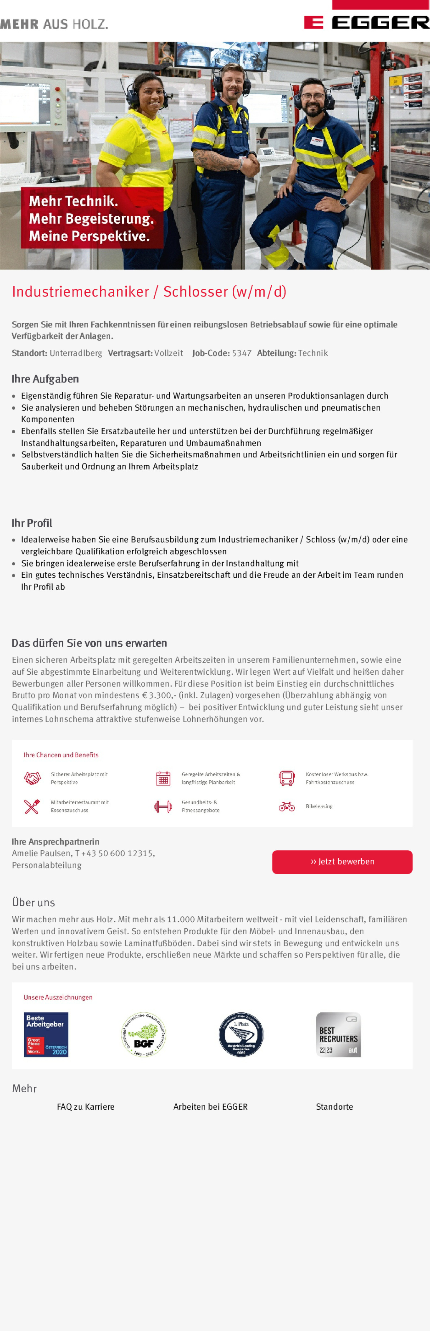 Industriemechaniker / Schlosser (w/m/d)