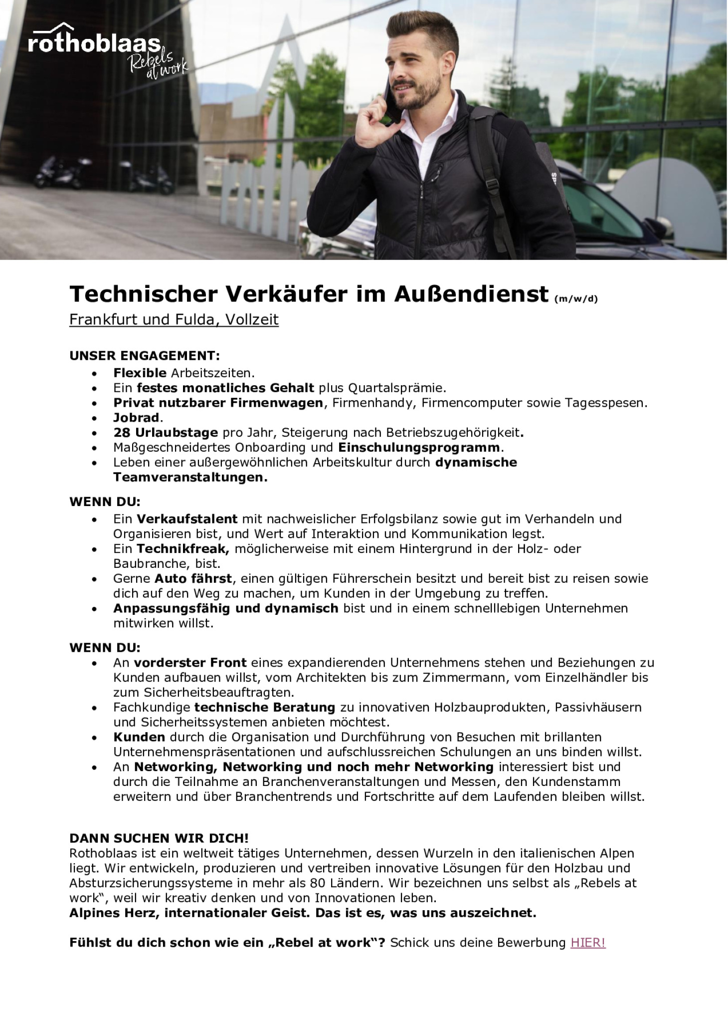 Technischer Verkäufer im Außendienst (m/w/d) - Frankfurt und Fulda