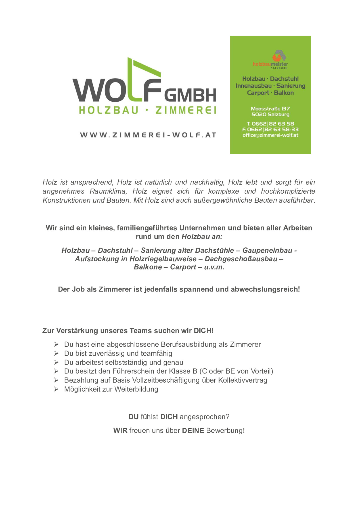 Zimmerer (m/w/d)