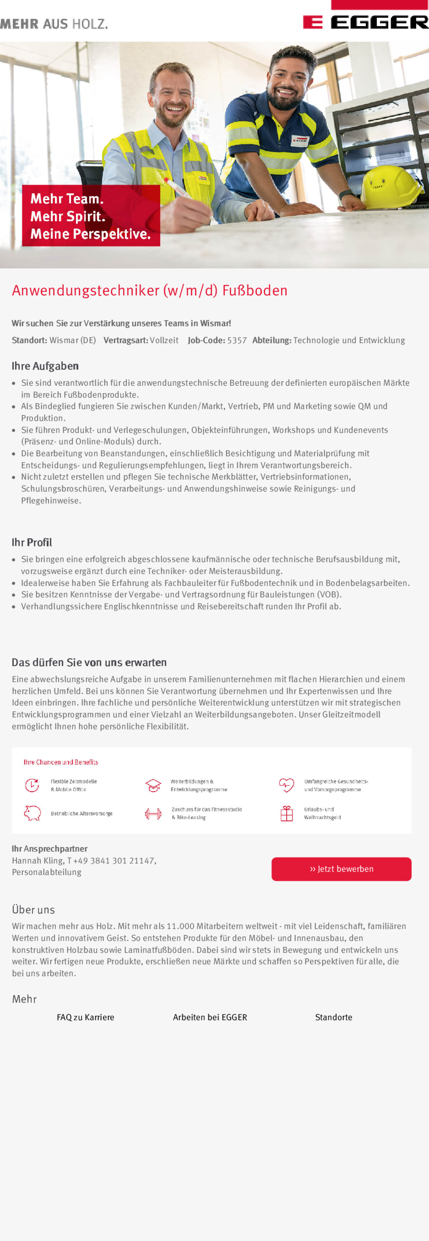Anwendungstechniker (w/m/d) Fußboden