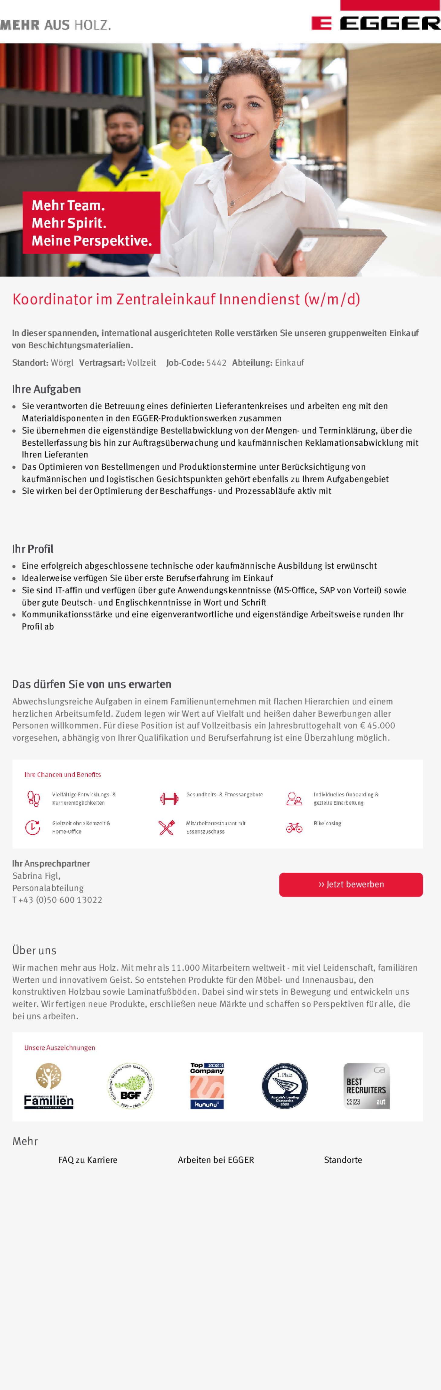 Koordinator im Zentraleinkauf Innendienst (w/m/d)
