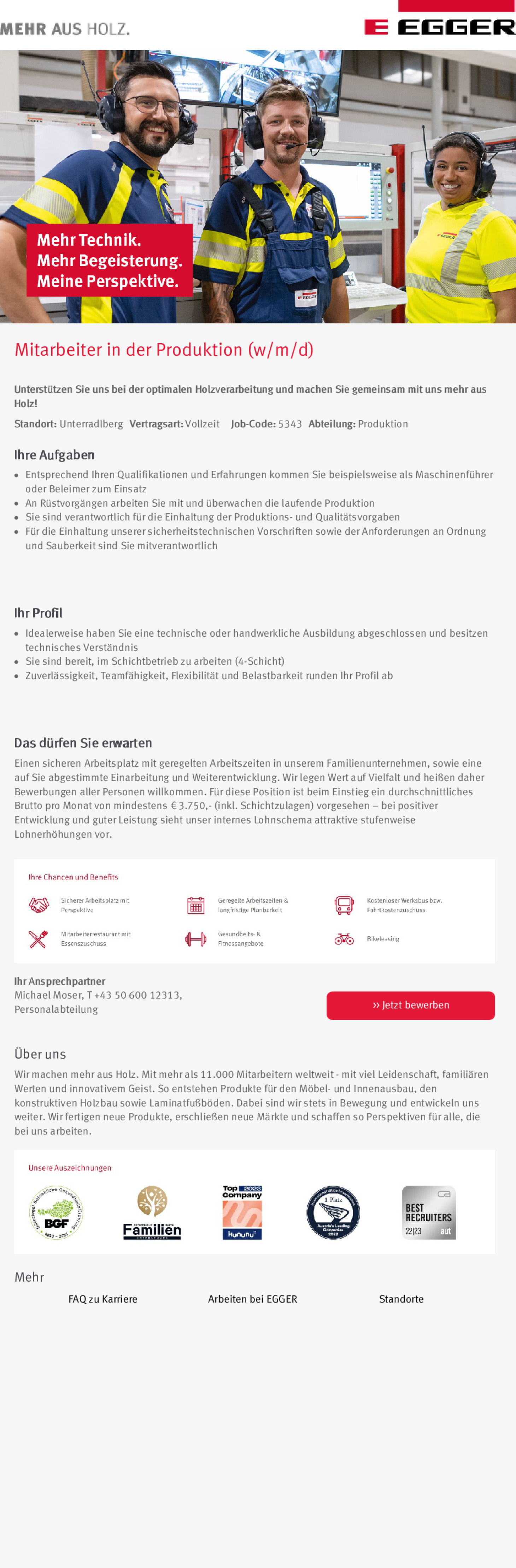 Mitarbeiter in der Produktion (w/m/d)