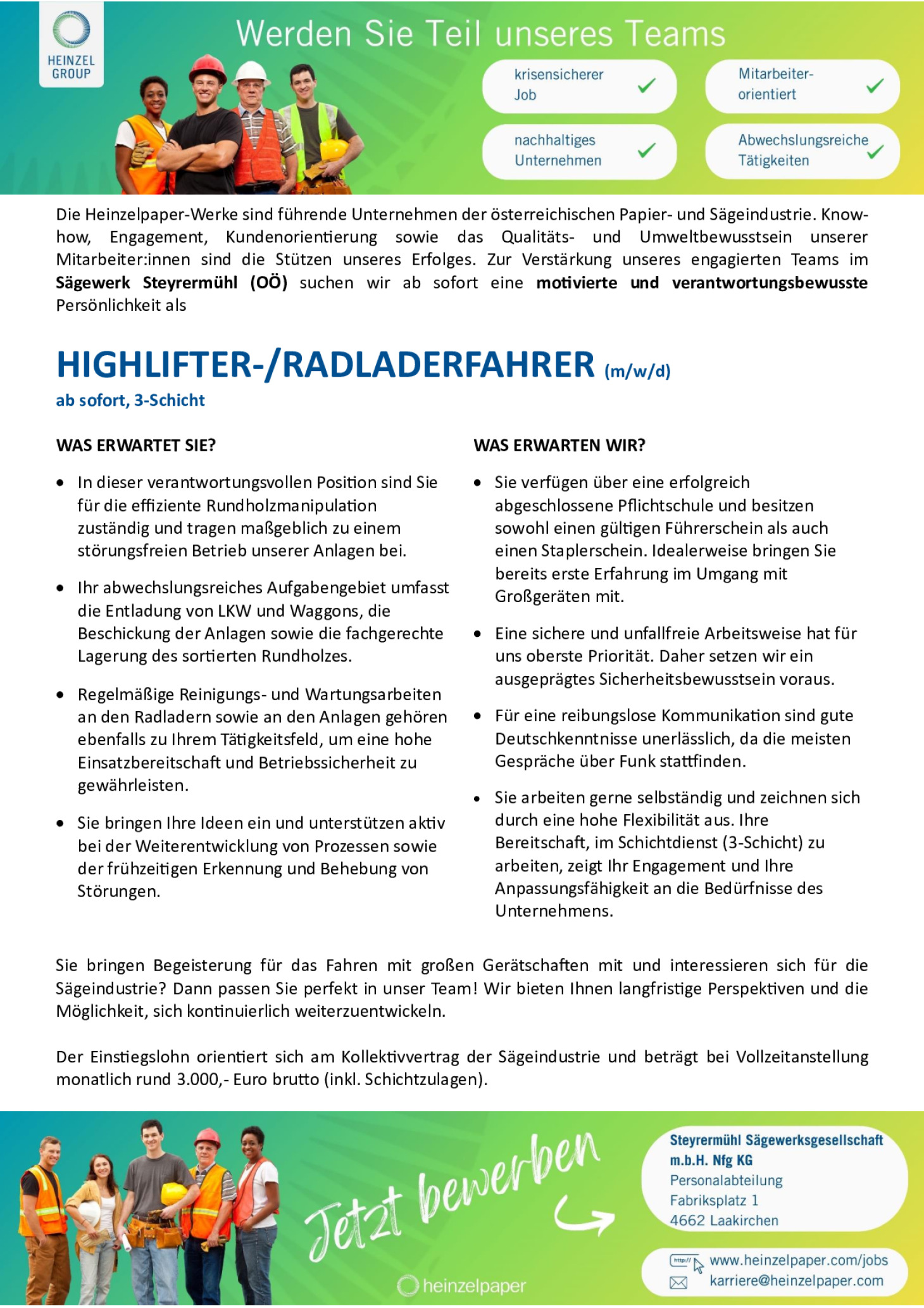 HIGHLIFTER-/RADLADERFAHRER (m/w/d)