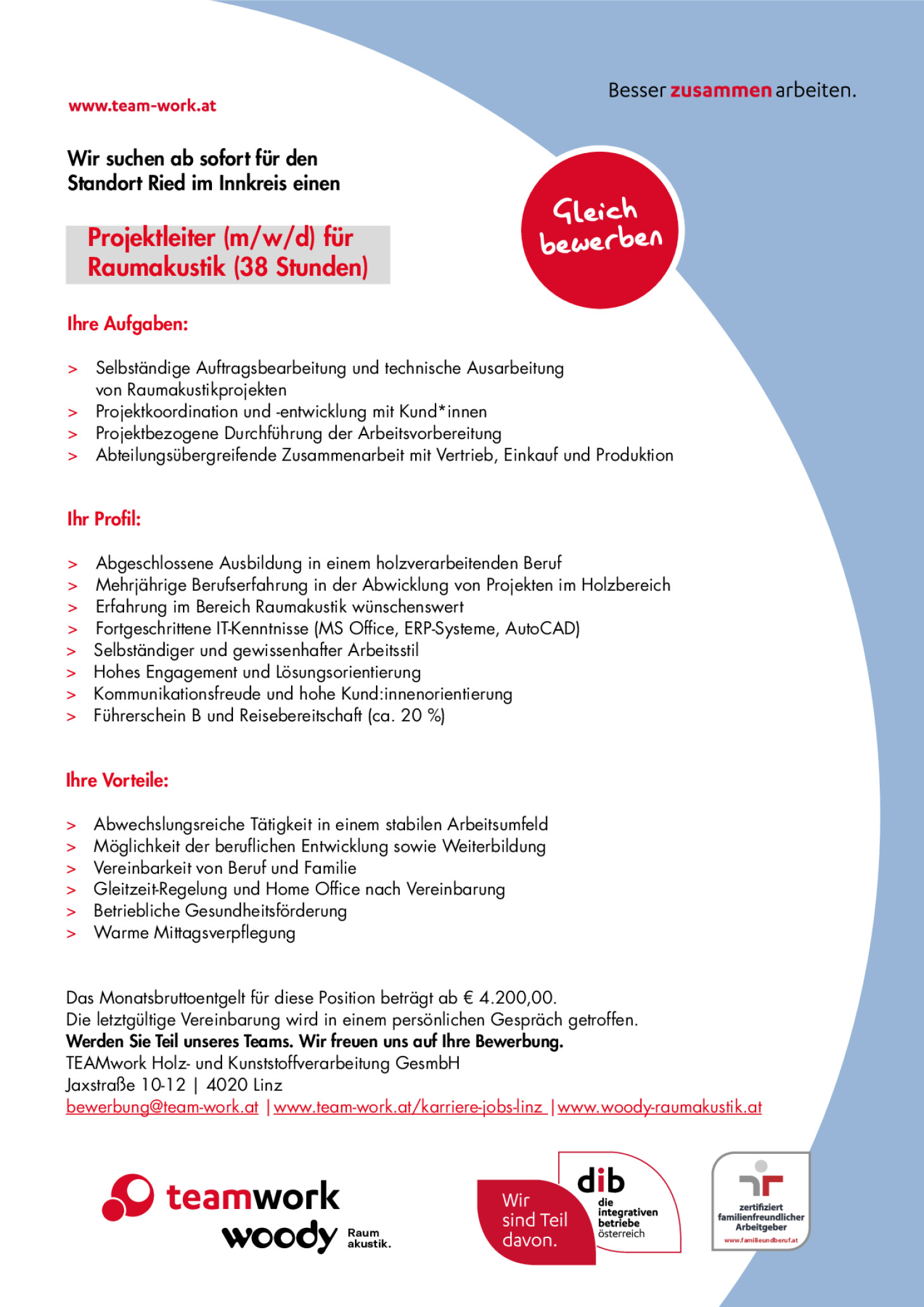 Projektleiter (m/w/d) für Raumakustik