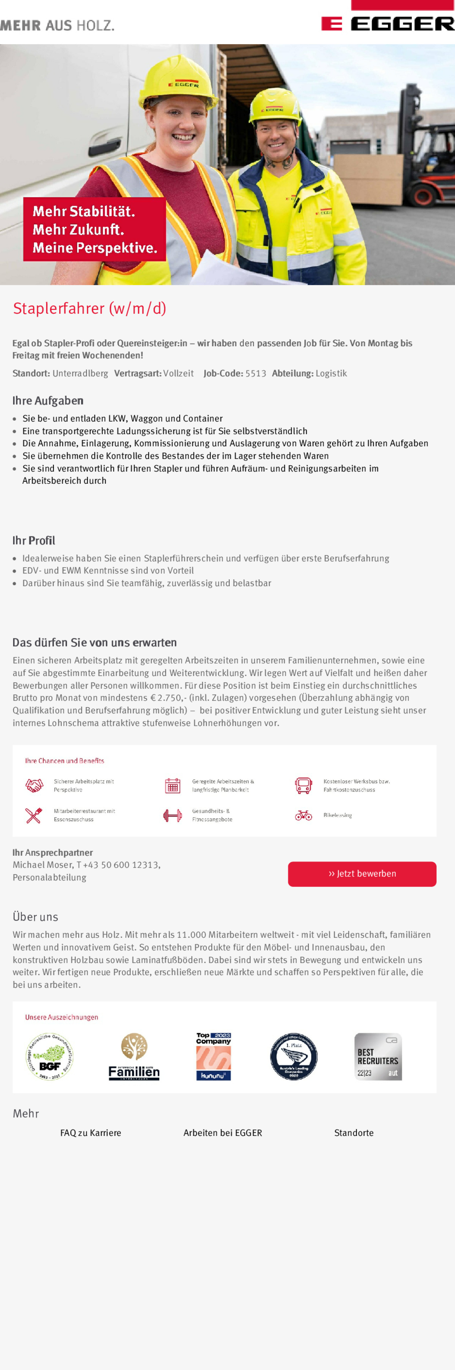 Staplerfahrer (w/m/d)