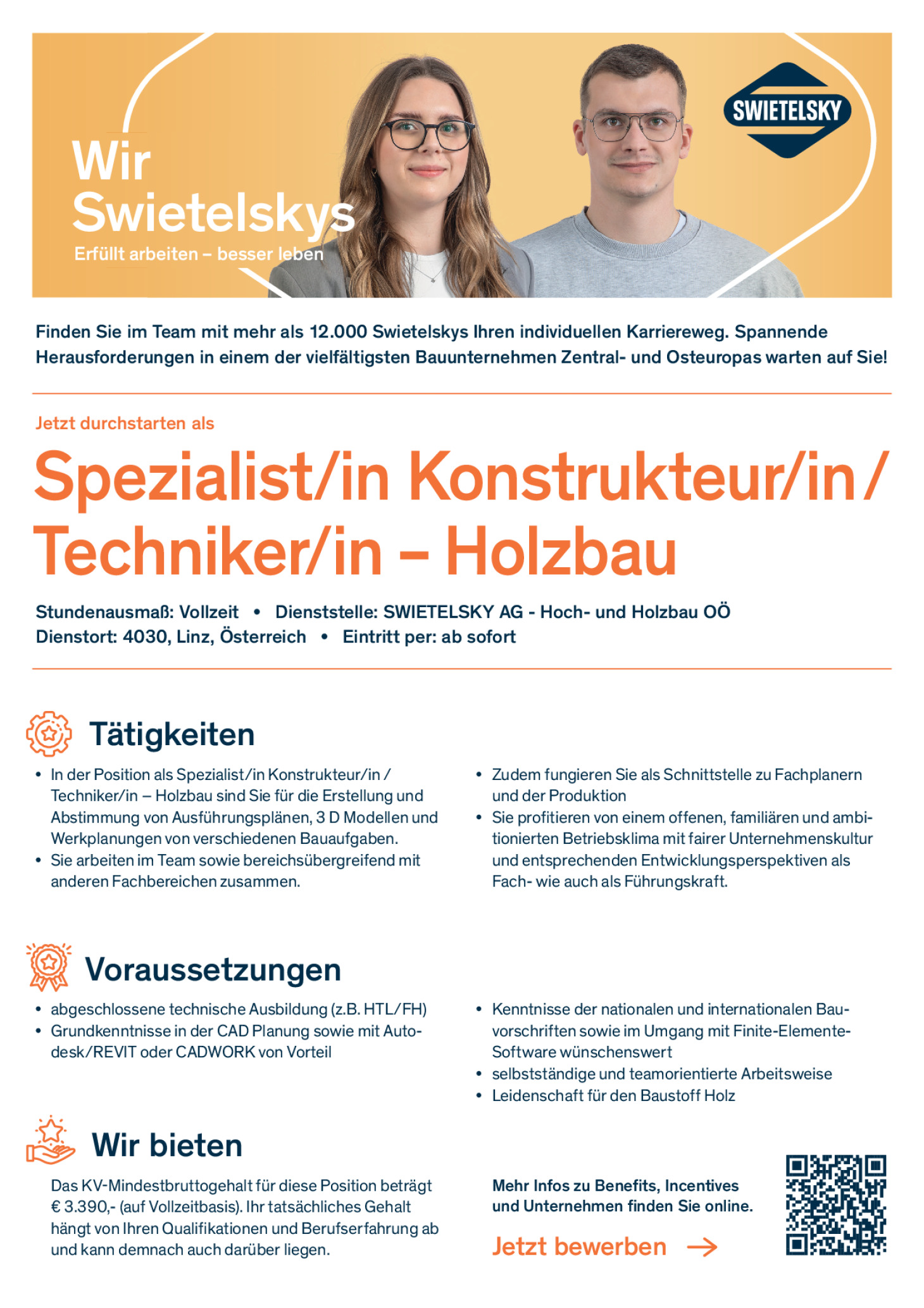 Spezialist/in Konstrukteur/in/ Techniker/in – Holzbau
