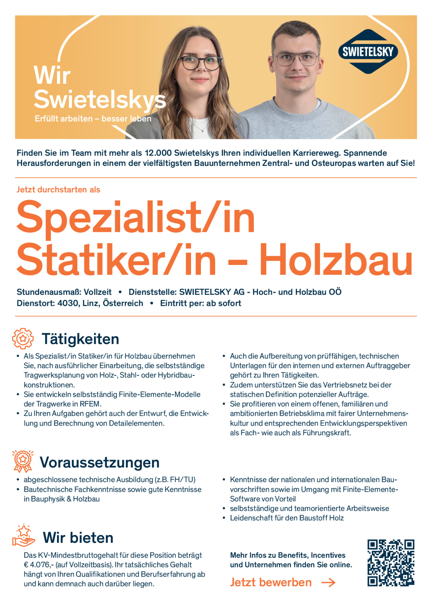 Spezialist/in Statiker/in – Holzbau