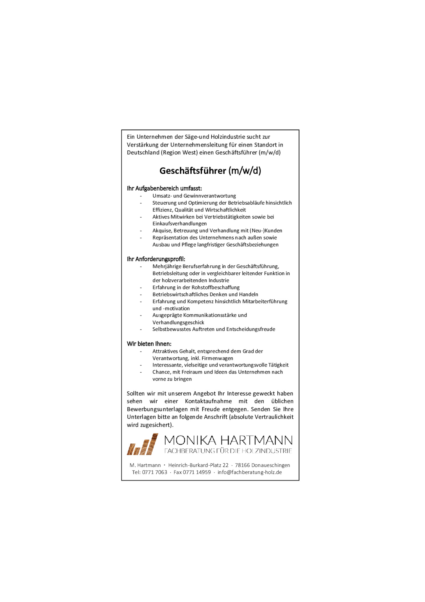 Geschäftsführer (m/w/d)