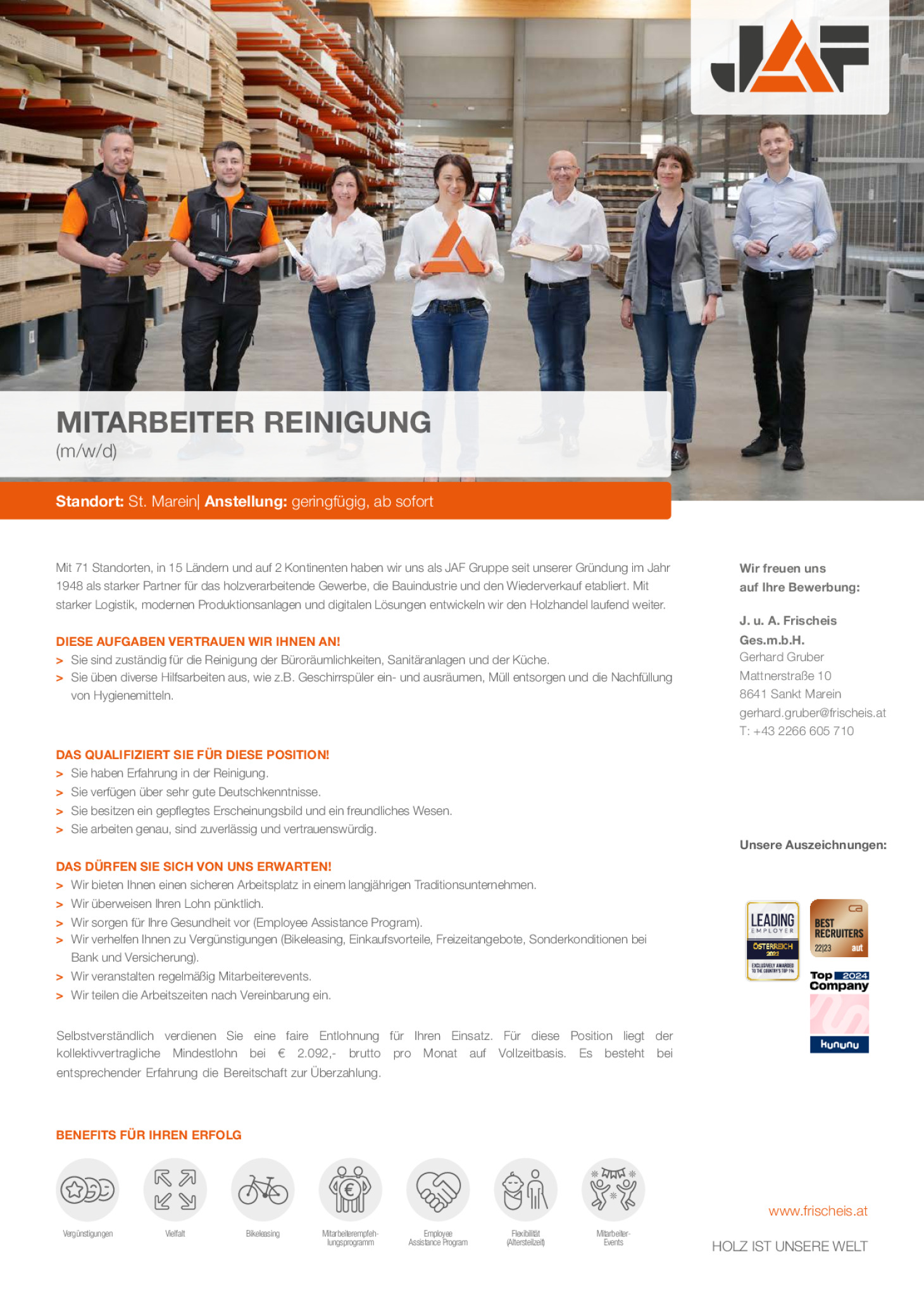 MITARBEITER REINIGUNG (m/w/d)