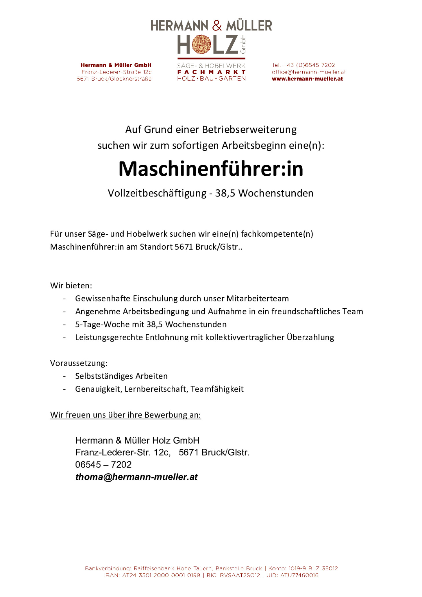 Maschinenführer:in