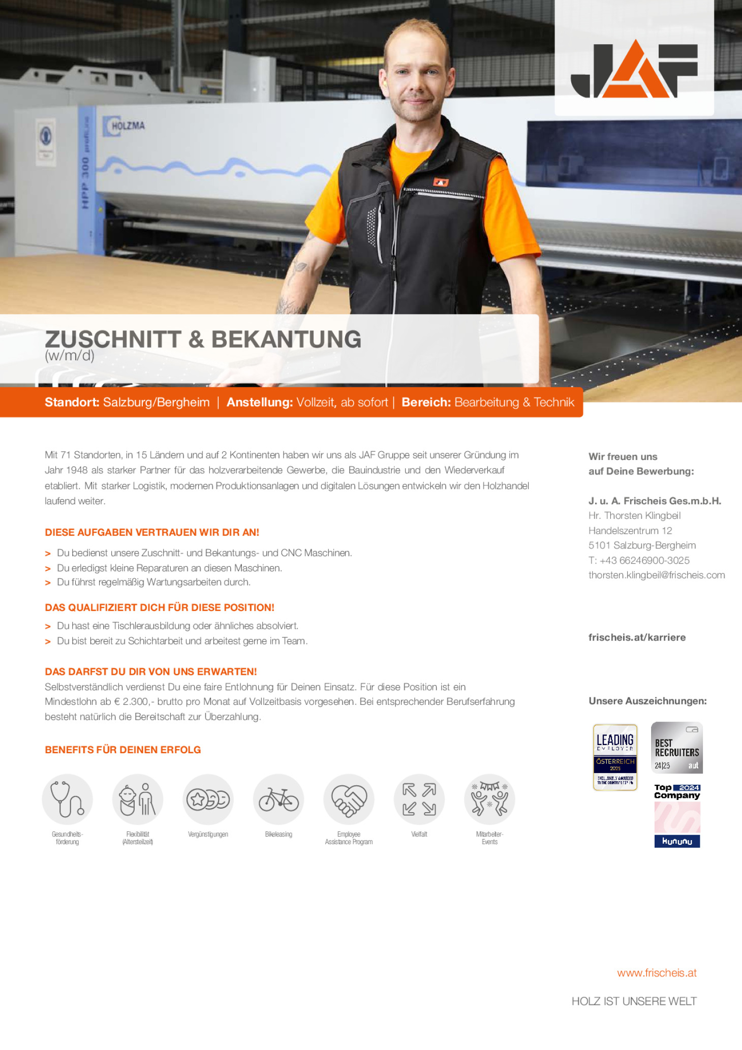 MITARBEITER/IN ZUSCHNITT & BEKANTUNG