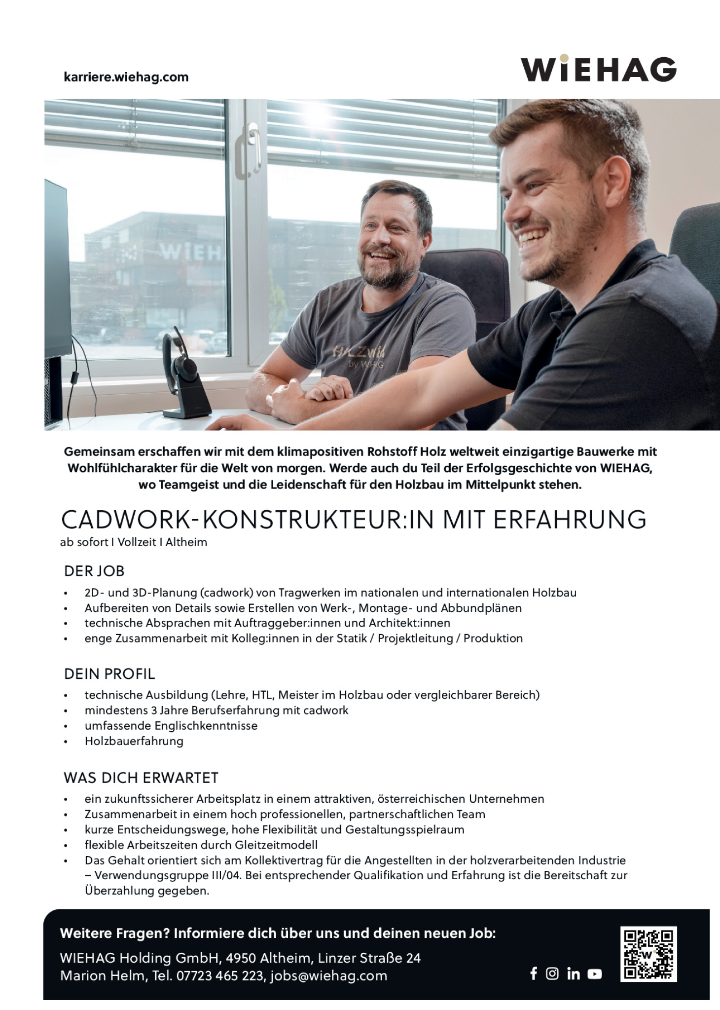 Cadwork-Konstrukteur:in mit Erfahrung