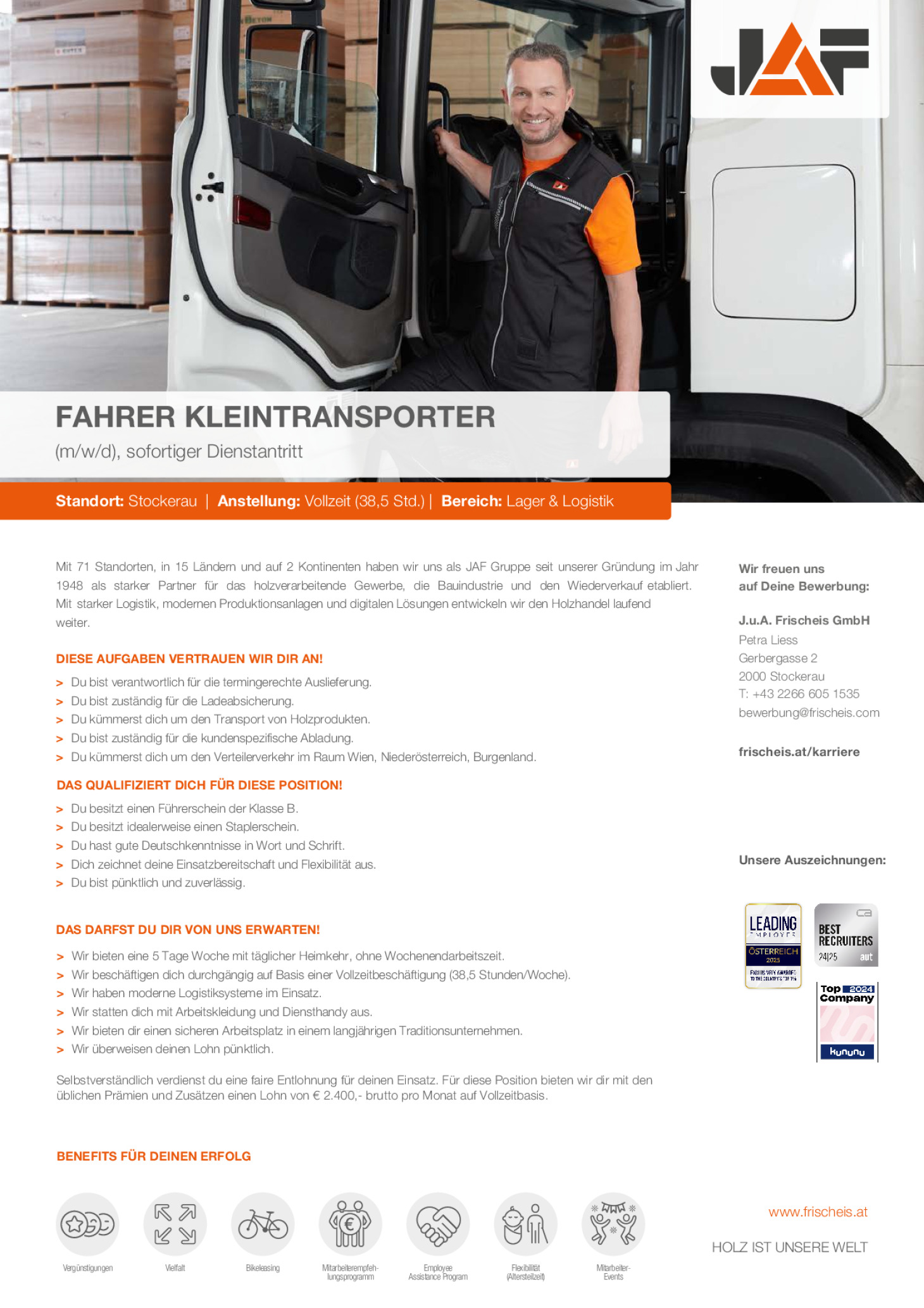 Fahrer Kleintransporter (m/w/d)