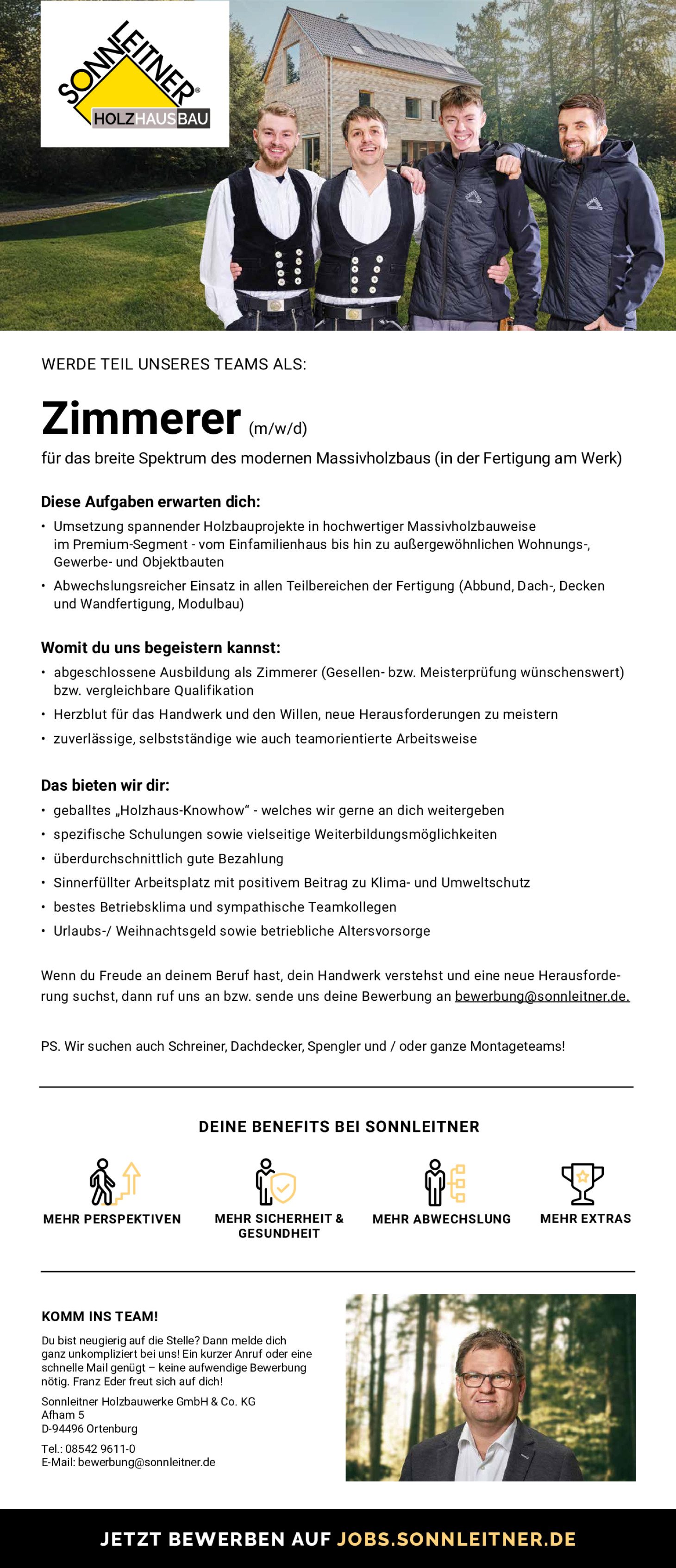 Zimmerer (m/w/d) für die Fertigung am Werk