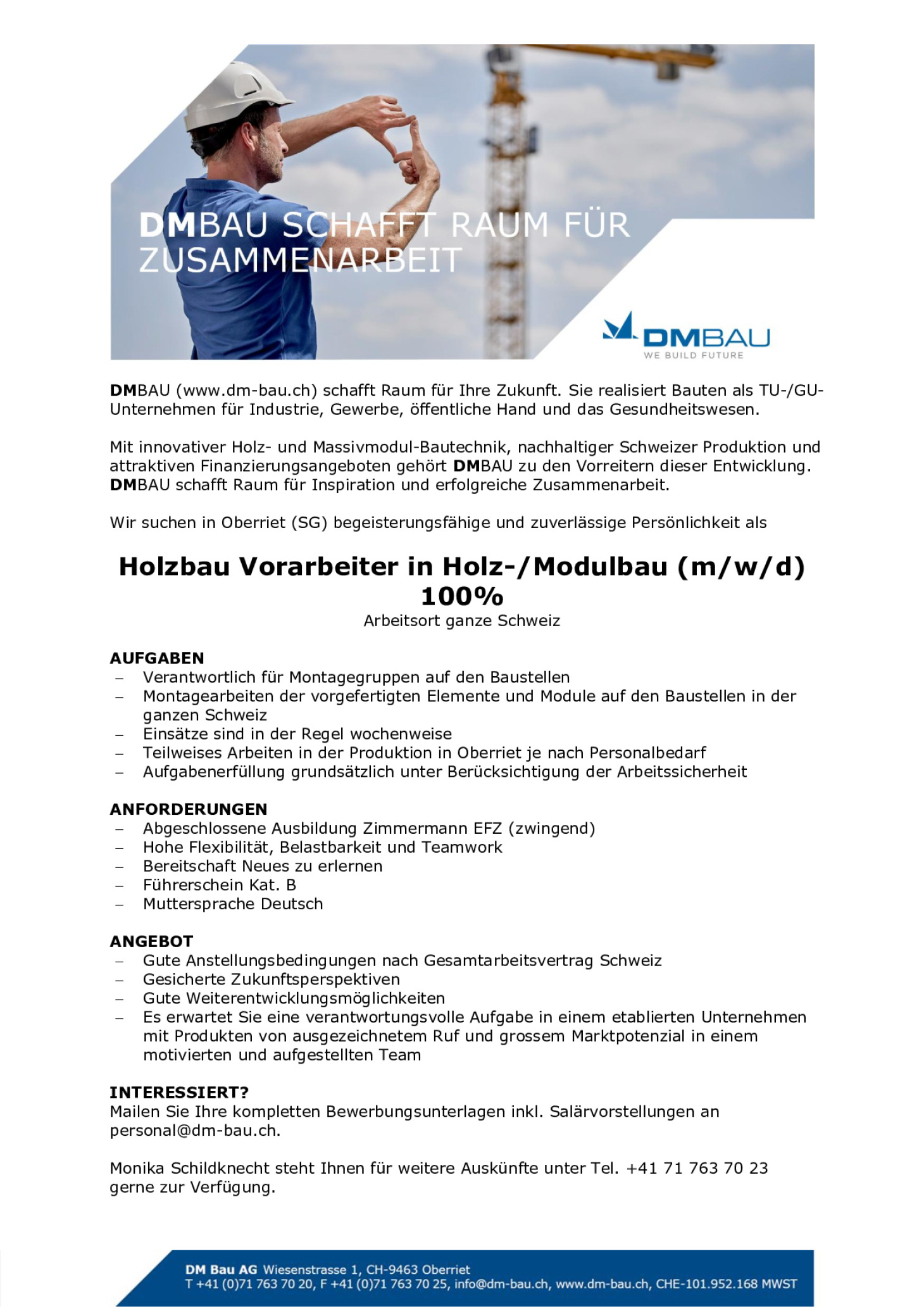 Holzbau Vorarbeiter 100%
