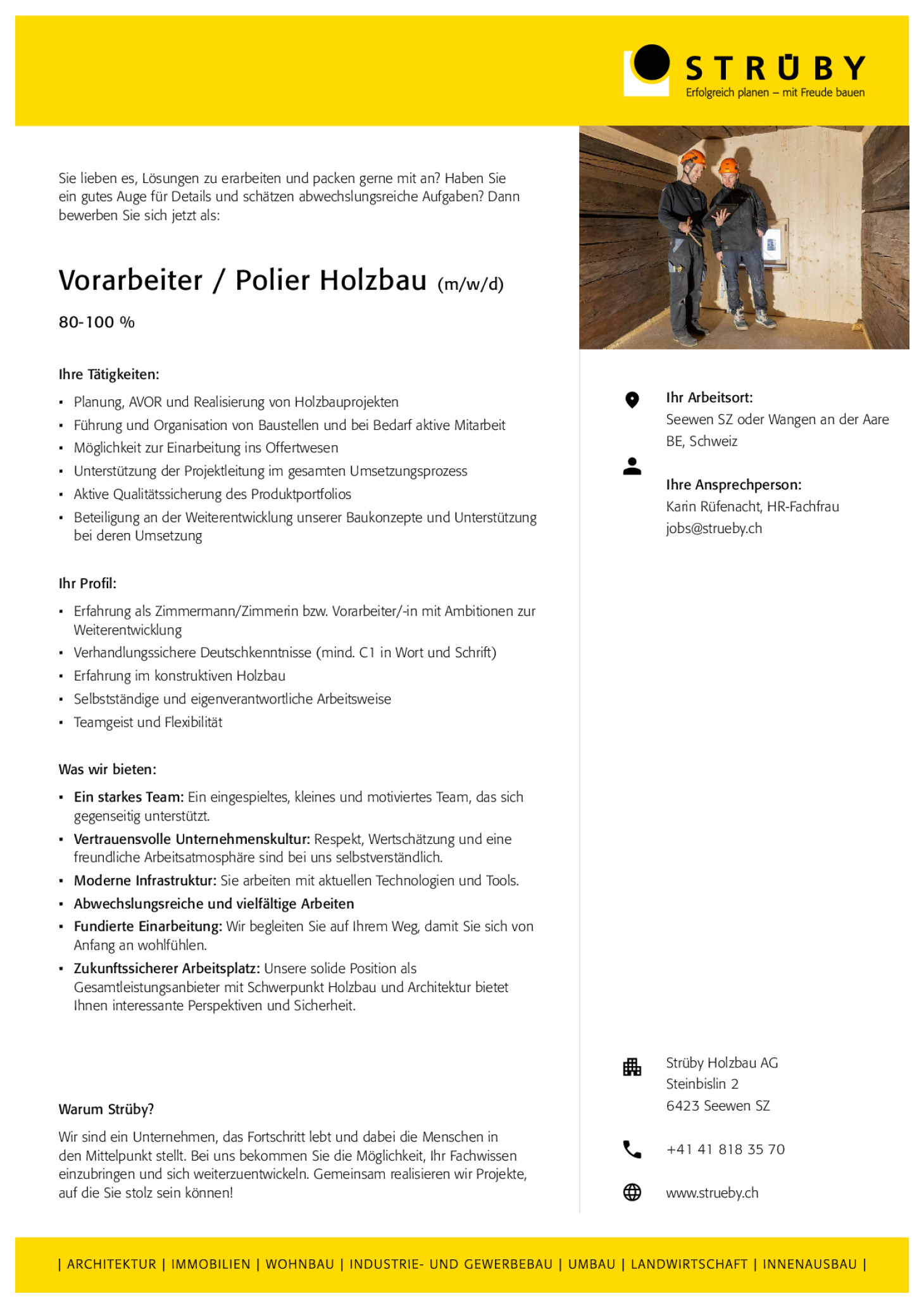 Vorarbeiter / Polier Holzbau (m/w/d)