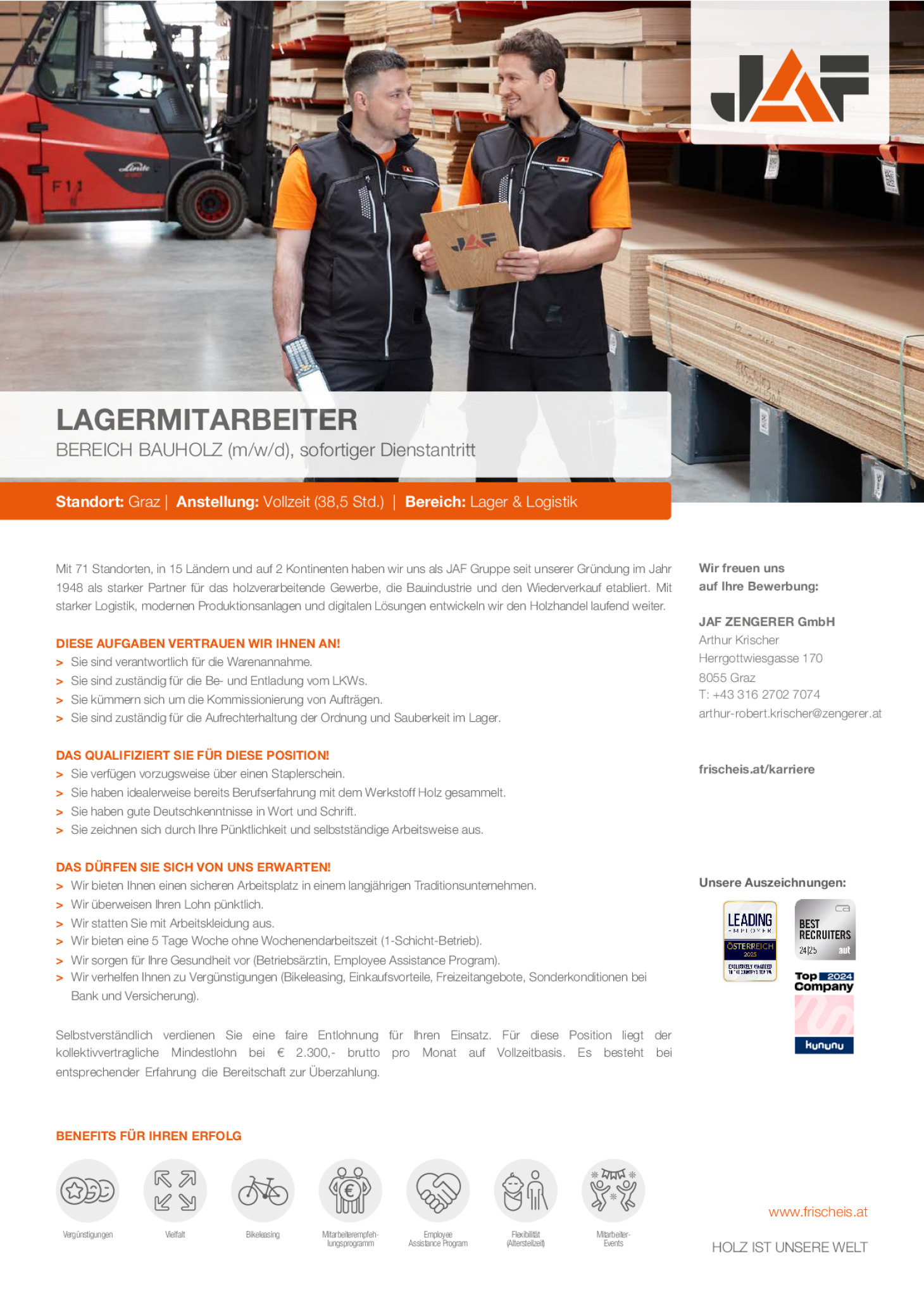 Lagermitarbeiter - Bereich Holzbau (m/w/d)