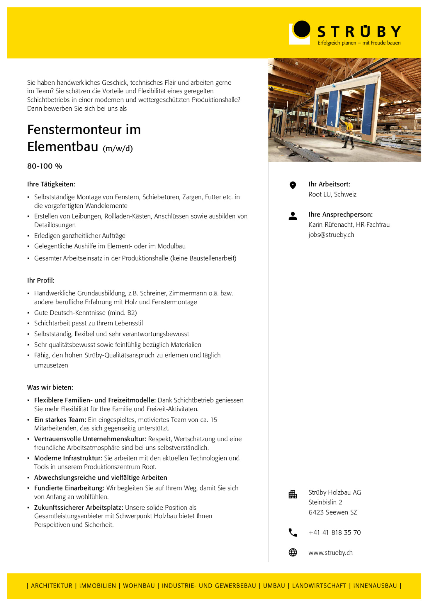 Fenstermonteur im Elementbau (m/w/d)