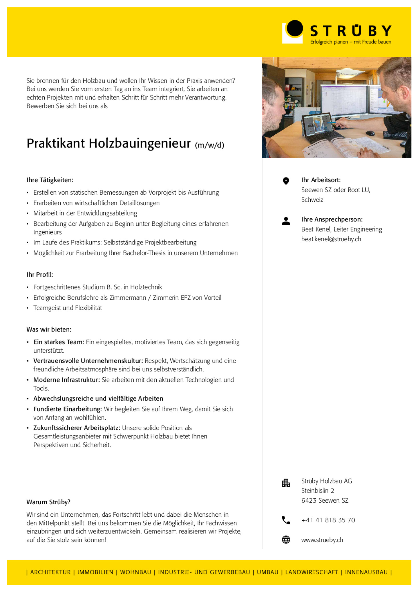Praktikant Holzbauingenieur (2026) (m/w/d)
