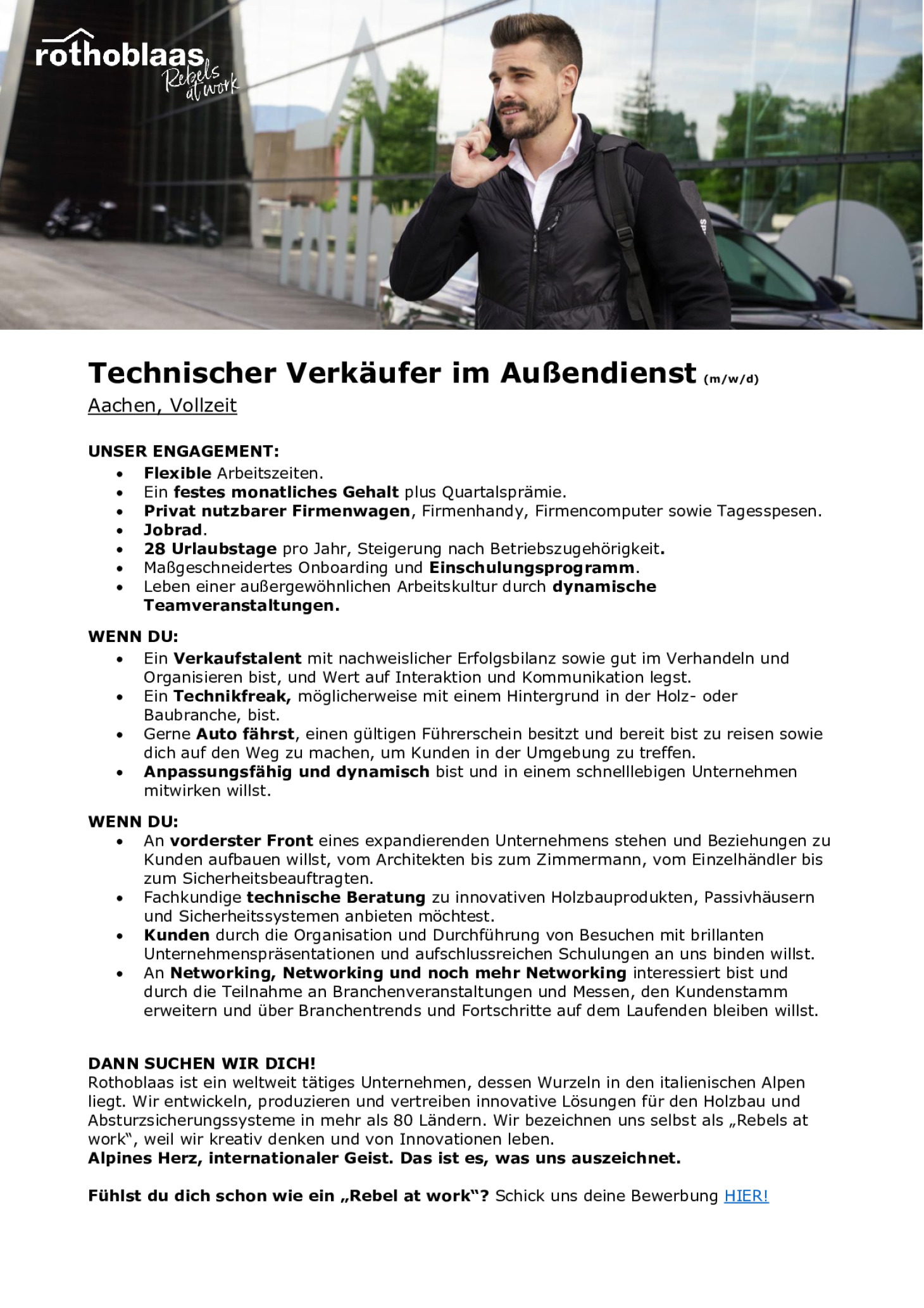 Technischer Verkäufer im Außendienst (m/w/d) - Aachen