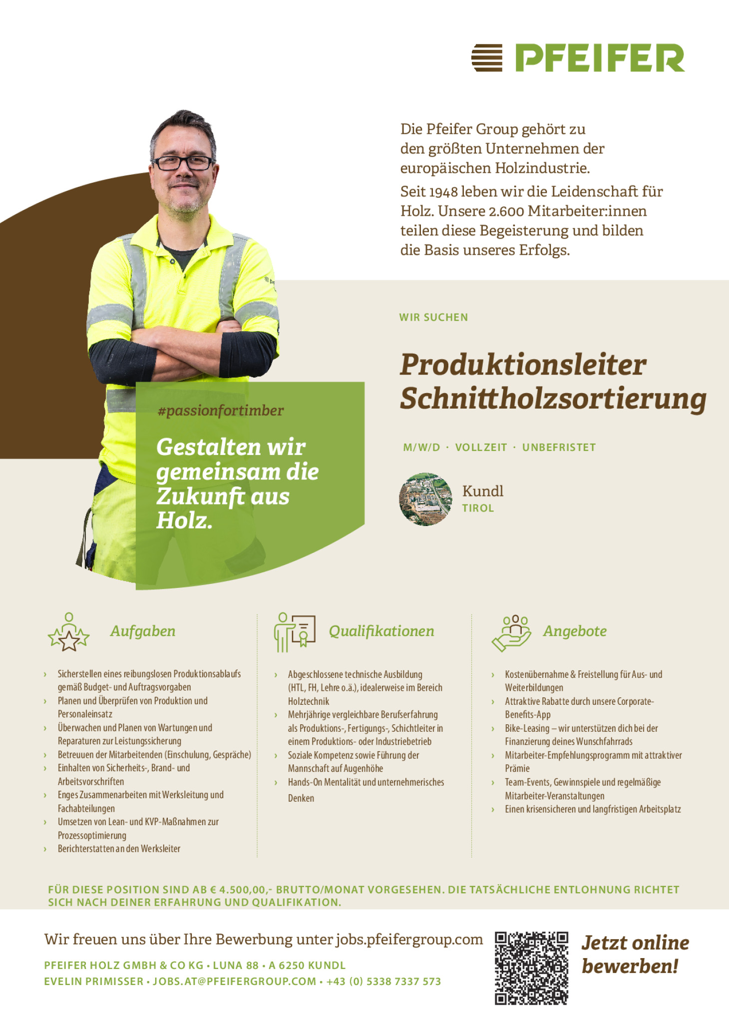 Produktionsleiter Schnittholztrockensortierung (m/w/d)