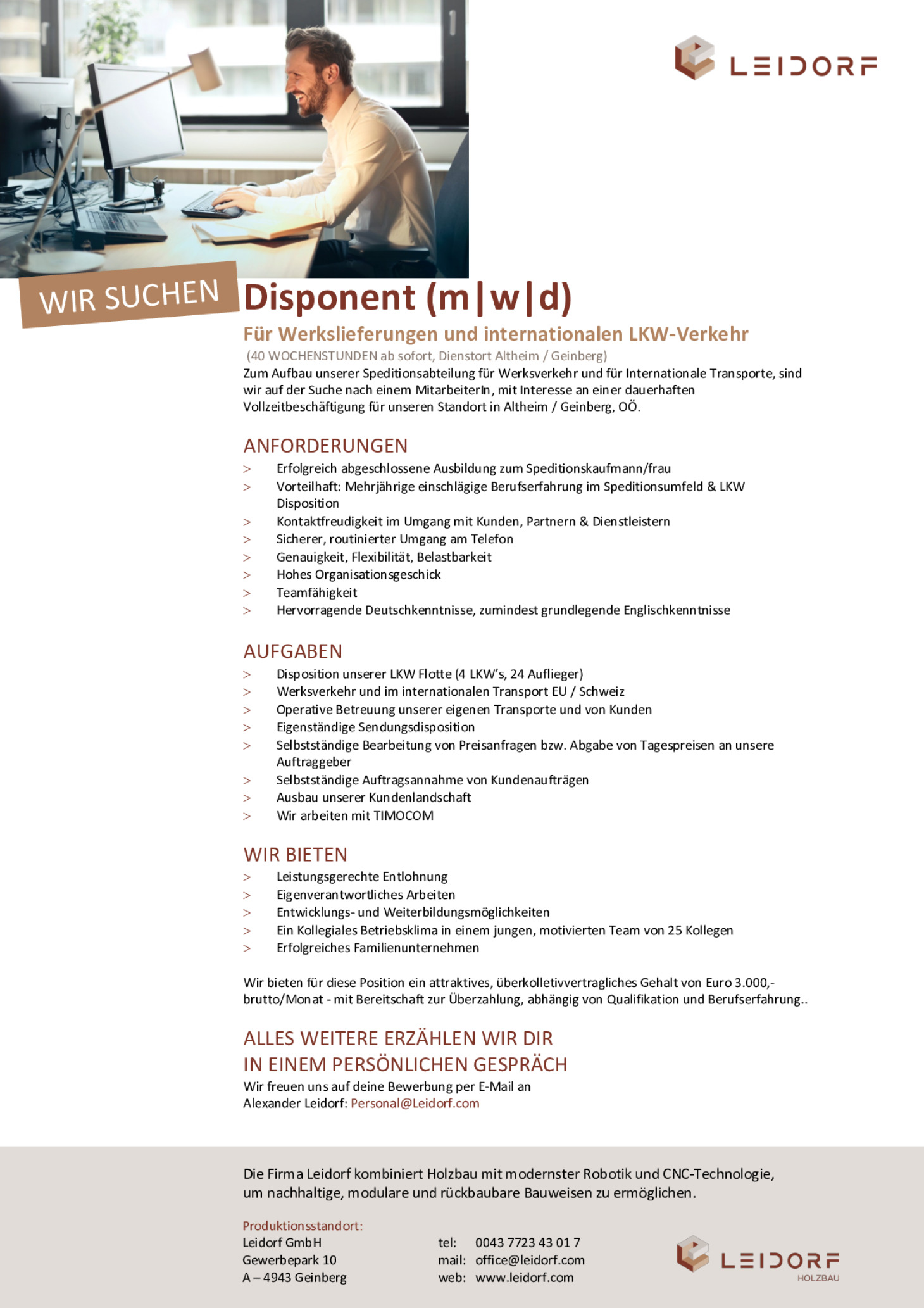 LKW Fahrer, Tagestouren und Fernverkehr (M,W,D)